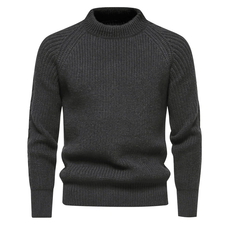 Herren kuscheliger Strickpullover mit hohem Kragen und Raglanmuster Heidi-Mode - Image 6