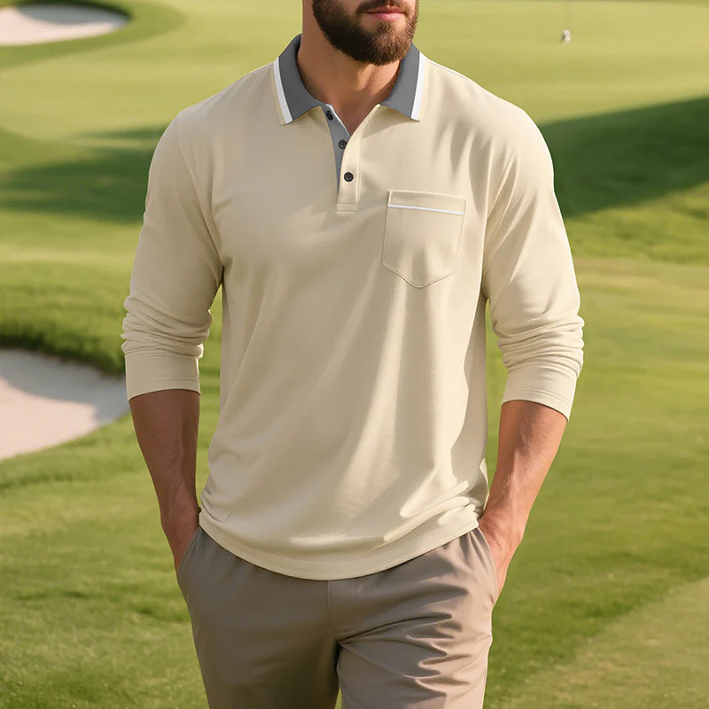 Herren Langarm Polo-Shirt aus atmungsaktivem Stoff mit modernem Kragen Heidi-Mode - Image 10