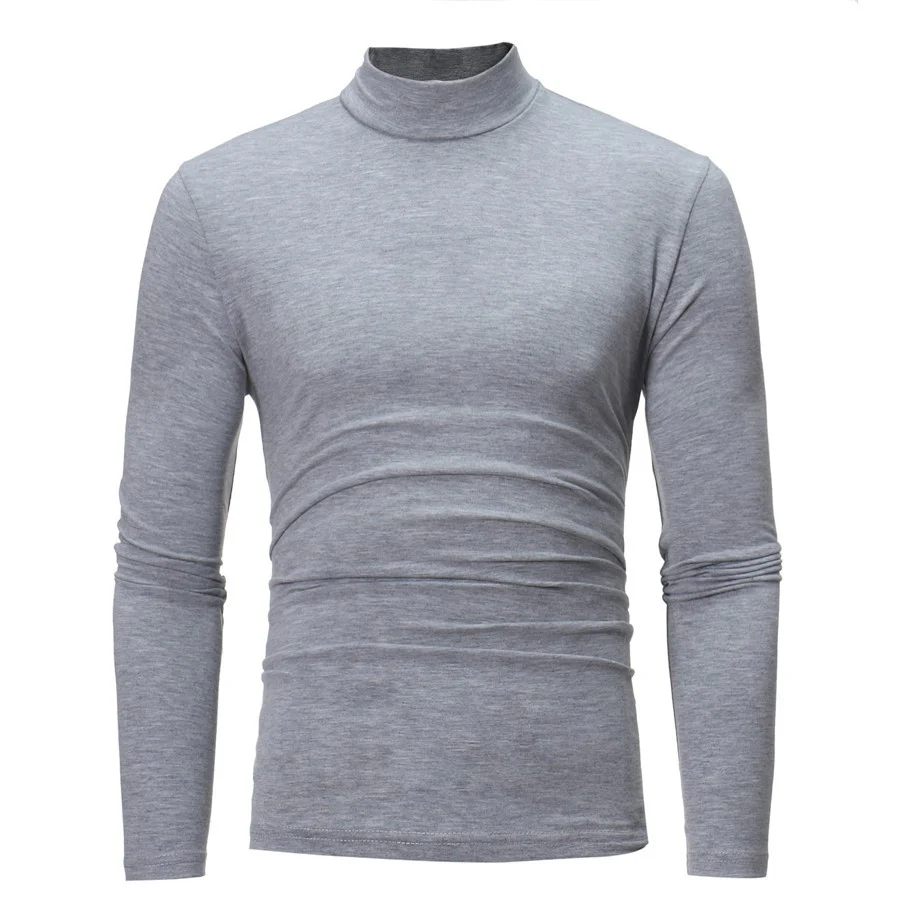 Herren Langarm T-Shirt mit stehendem Kragen und figurschmeichelndem Schnitt Heidi-Mode - Image 2