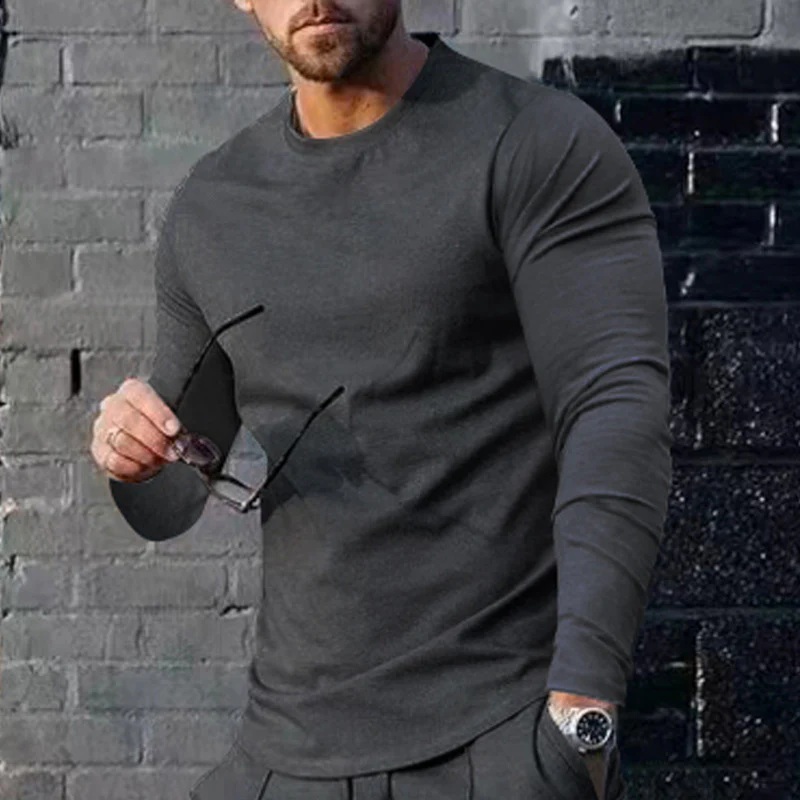 Herren langärmliges T-Shirt mit modischem Schnitt und hochwertigem Baumwollmix Heidi-Mode - Image 4