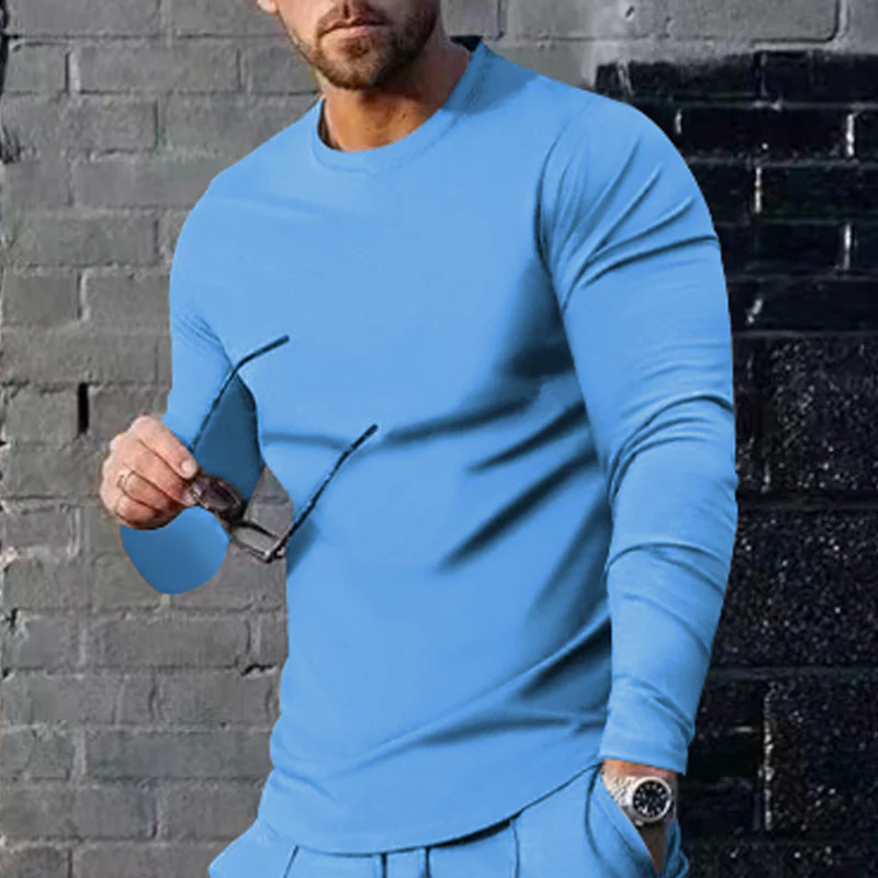 Herren langärmliges T-Shirt mit modischem Schnitt und hochwertigem Baumwollmix Heidi-Mode - Image 5