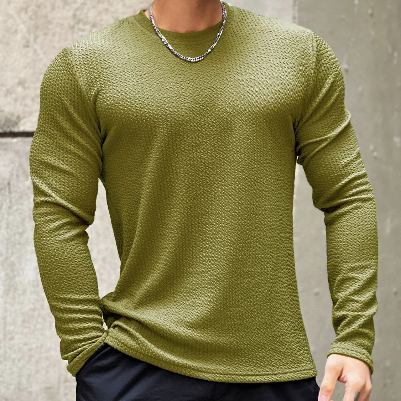 Herren Langarmshirt mit strukturiertem Gewebe Heidi-Mode - Image 9
