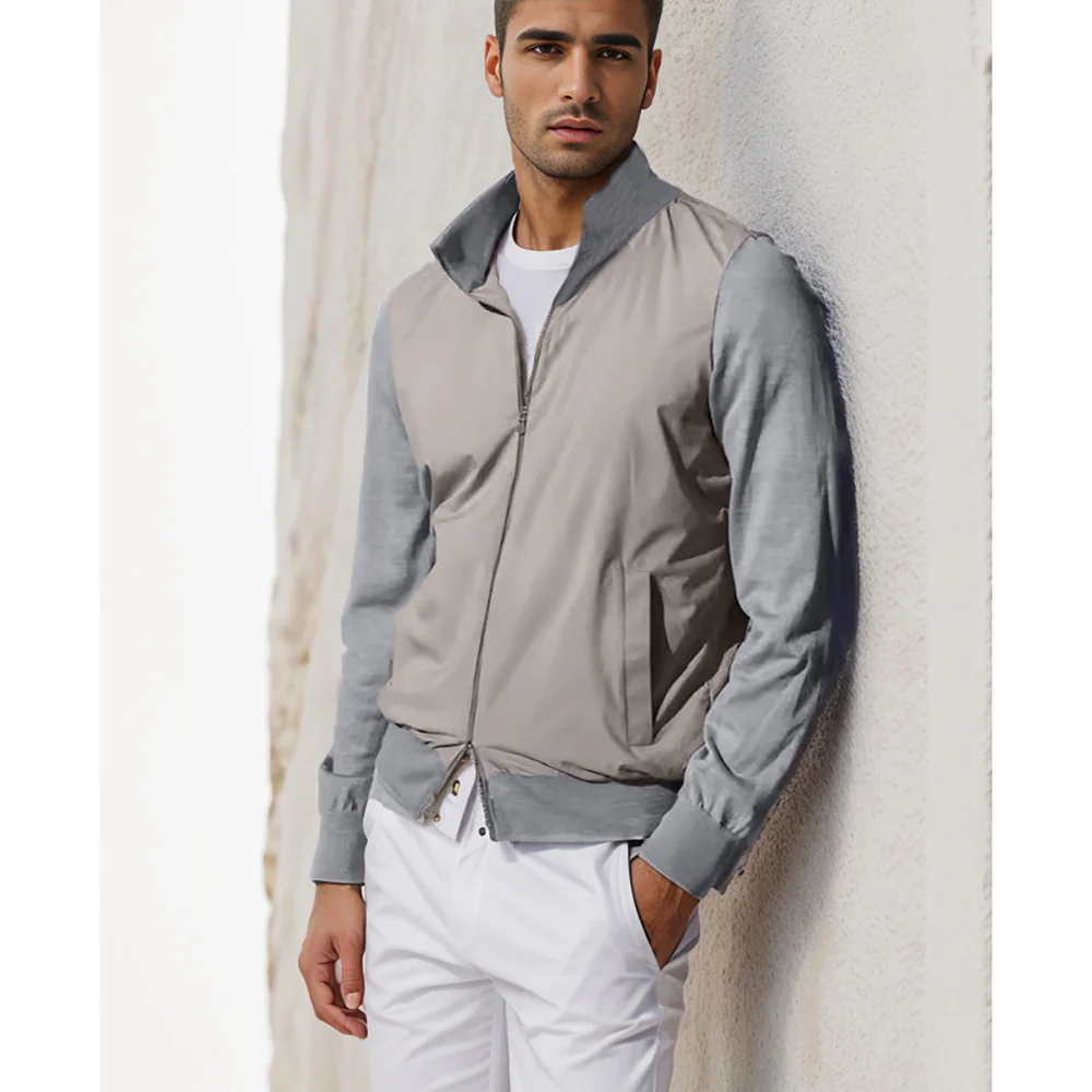 Herren lässige Sommerjacke im minimalistischen Design mit praktischen Reißverschlusstaschen Heidi-Mode - Image 7