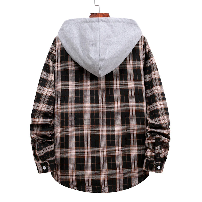 Herren Lässiges Flanellhemd mit moderner Kapuze Heidi-Mode - Image 5