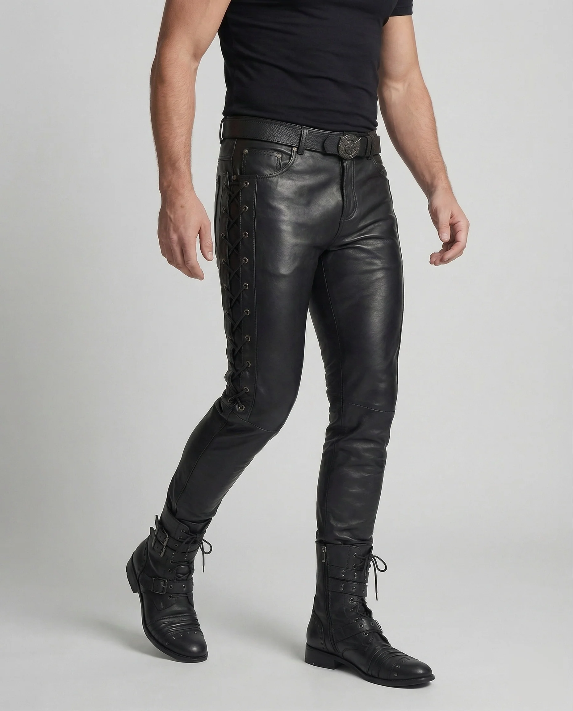 Herren Lederhose mit Schnürdetail - Image 2