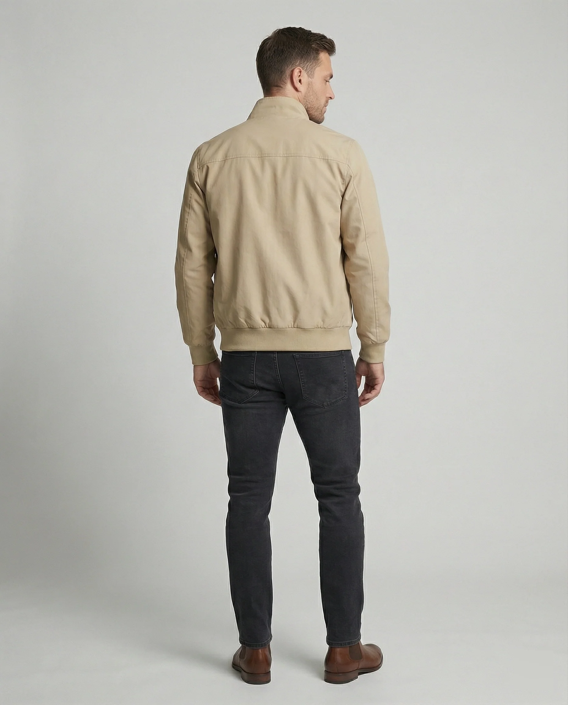 Herren leicht wattierter Alltagsblouson mit Druckknopf-Halsriegel und Zwei-Wege-Reißverschluss Heidi-Mode - Image 4