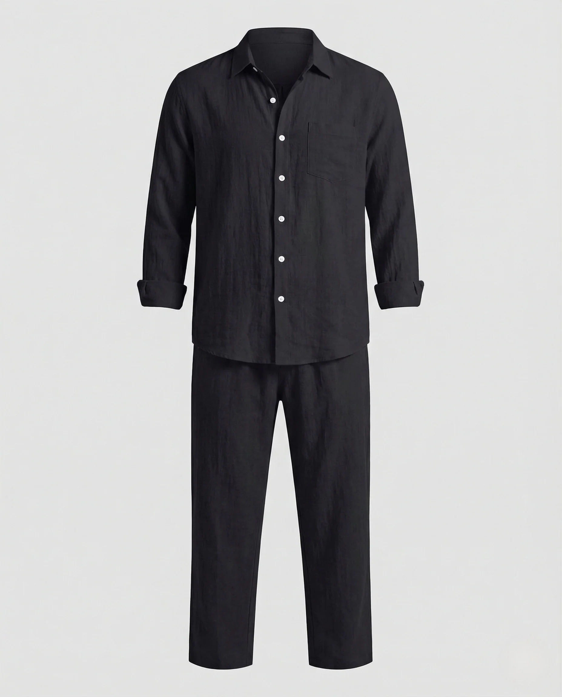 Herren Leinen Set mit Langarm Hemd & Lockerer Hose | Heidi-Mode - Image 4