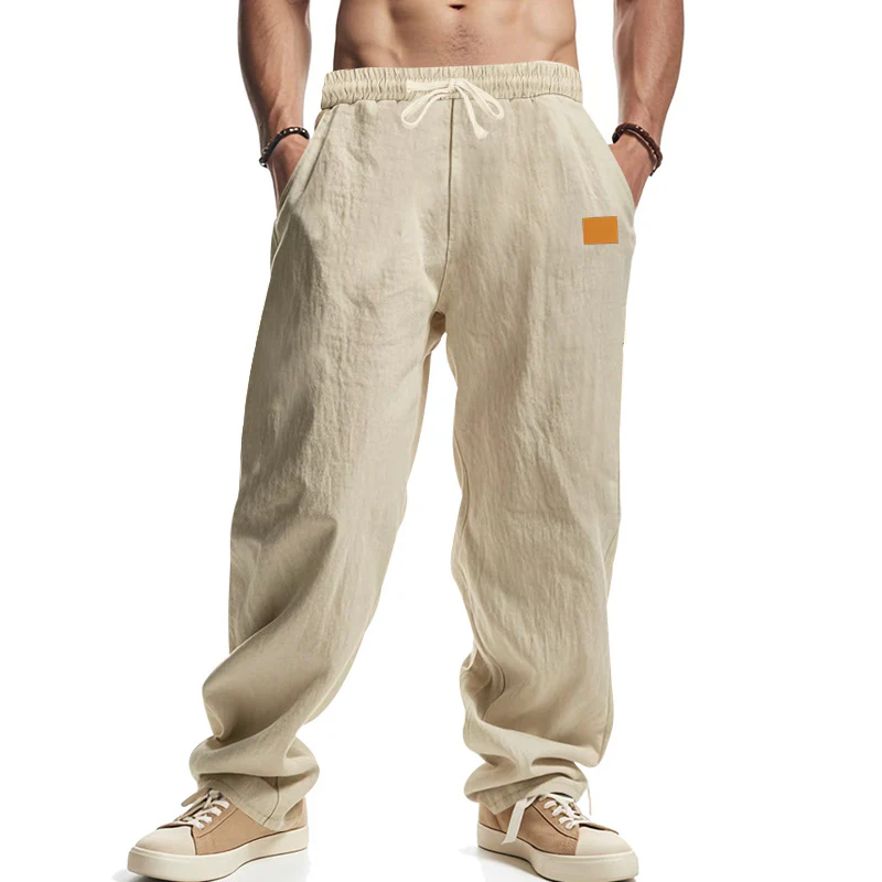 Herren locker geschnittene Leinenhose mit verstellbarem Kordelzug und praktischen Seitentaschen Heidi-Mode - Image 7