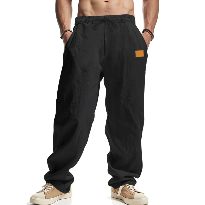 Herren locker geschnittene Leinenhose mit verstellbarem Kordelzug und praktischen Seitentaschen Heidi-Mode - Image 8