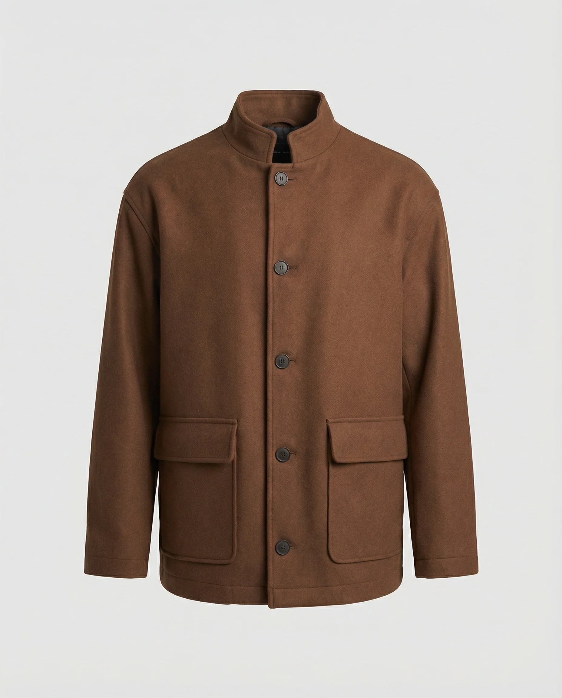 Herren locker geschnittene Wollmix-Hemdjacke mit Pattentasche und verdeckter Druckknopfleiste Heidi-Mode - Image 5