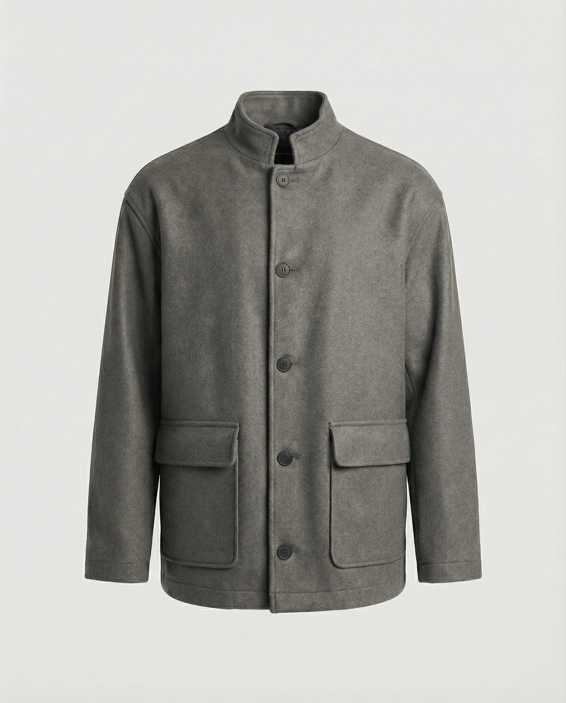 Herren locker geschnittene Wollmix-Hemdjacke mit Pattentasche und verdeckter Druckknopfleiste Heidi-Mode - Image 6