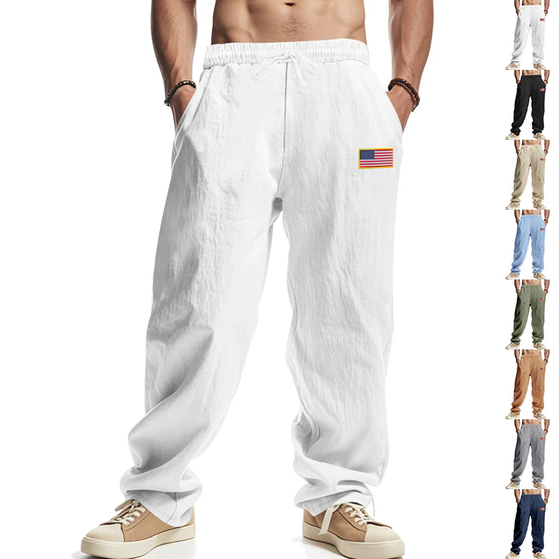 Herren lockere Freizeit-Hose mit elastischem Bund und seitlichen Taschen Heidi-Mode