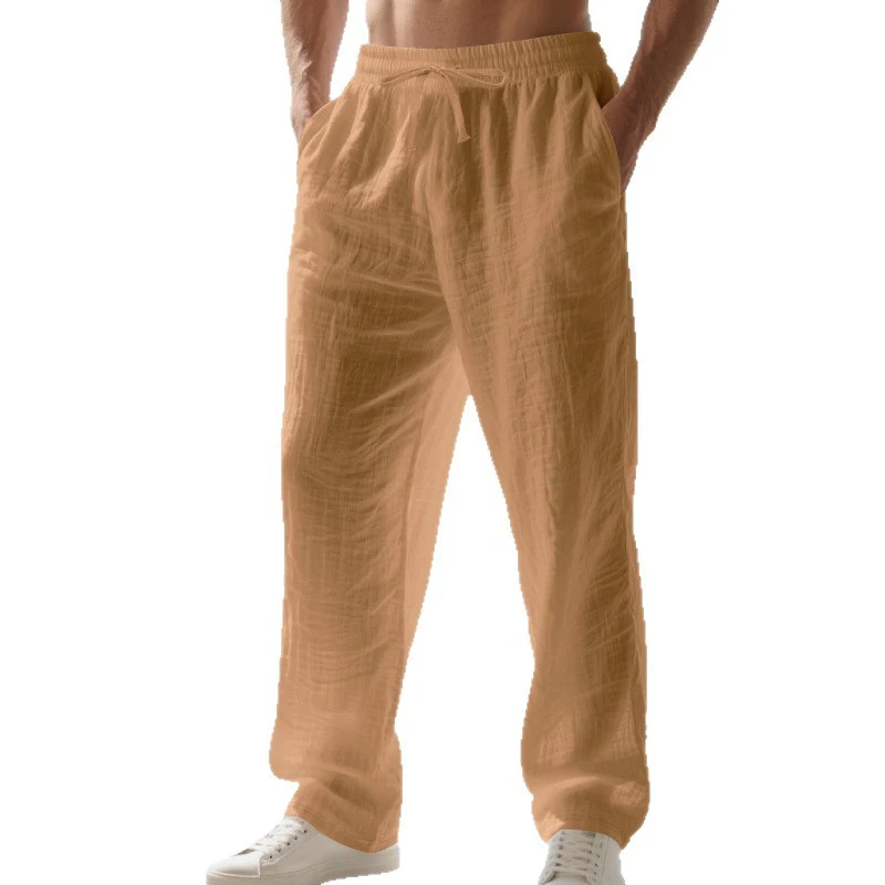 Herren lockere Sommerhose aus leichtem Leinenmaterial mit elastischem Bund und Seitentaschen Heidi-Mode - Image 9