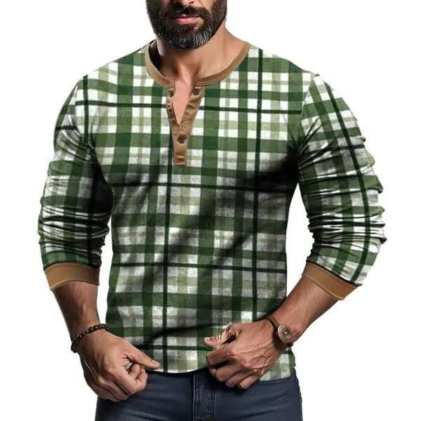 Herren Longsleeve mit Modernem Karodesign und Knopfleiste Heidi-Mode - Image 4