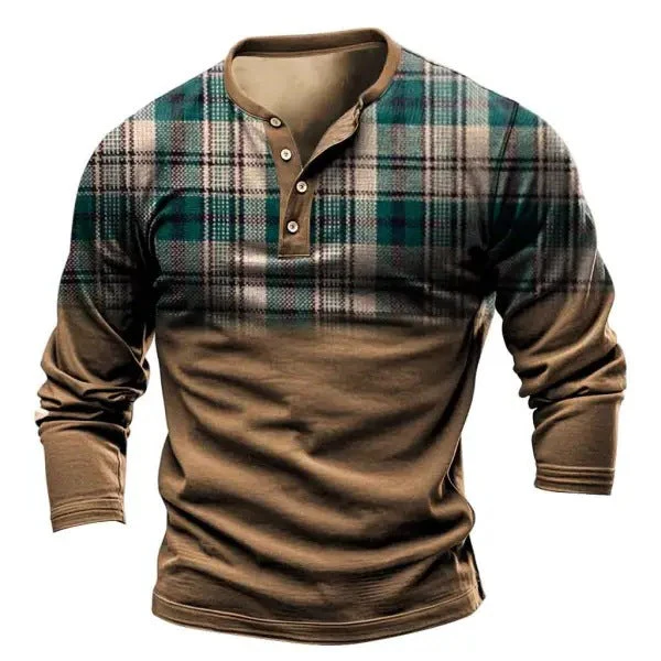 Herren Longsleeve mit Modernem Karodesign und Knopfleiste Heidi-Mode - Image 5