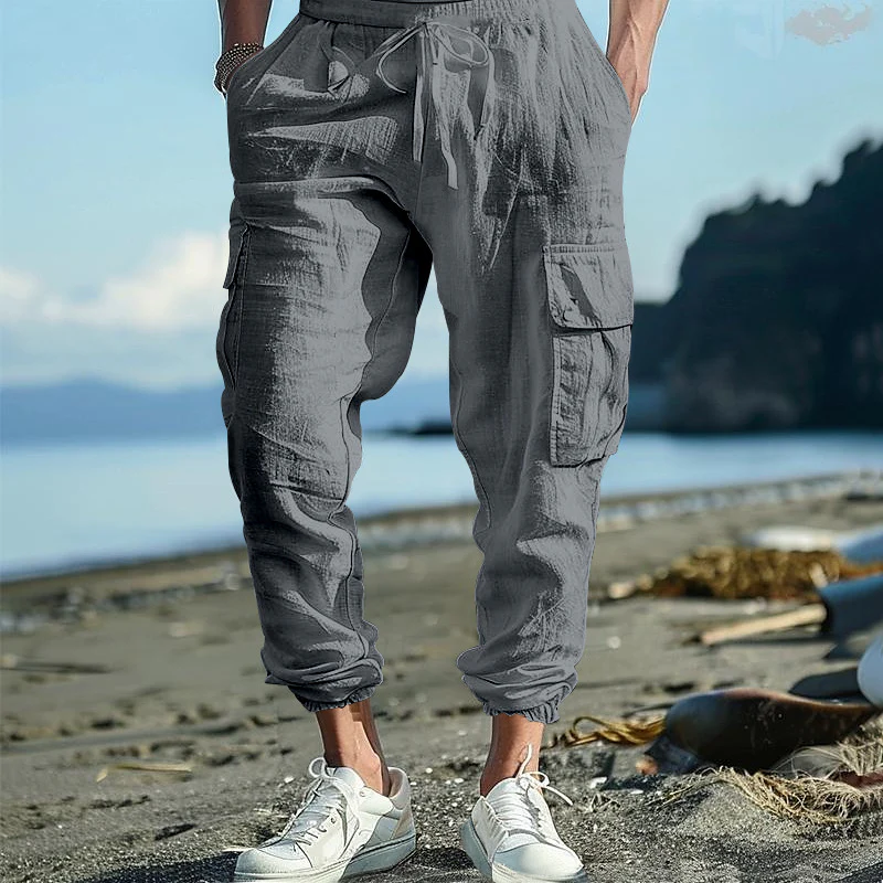 Herren luftige Cargo-Hose mit elastischem Bund und seitlichen Taschen Heidi-Mode - Image 2