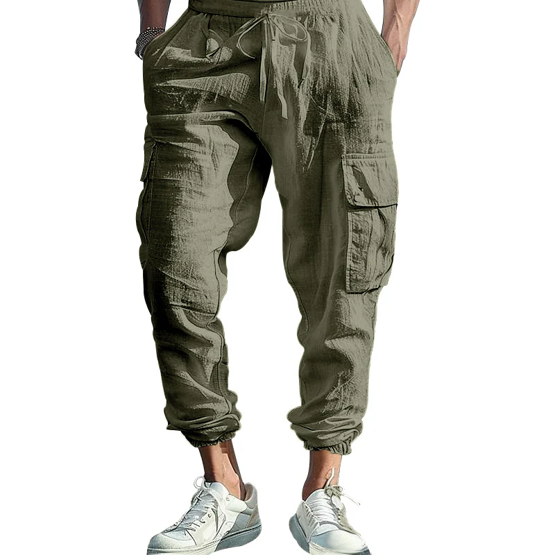 Herren luftige Cargo-Hose mit elastischem Bund und seitlichen Taschen Heidi-Mode - Image 3