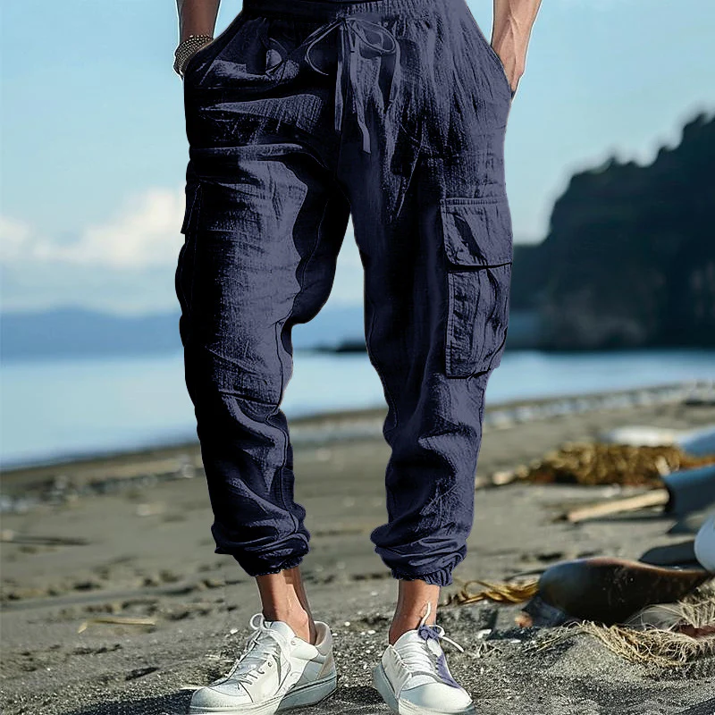 Herren luftige Cargo-Hose mit elastischem Bund und seitlichen Taschen Heidi-Mode - Image 4