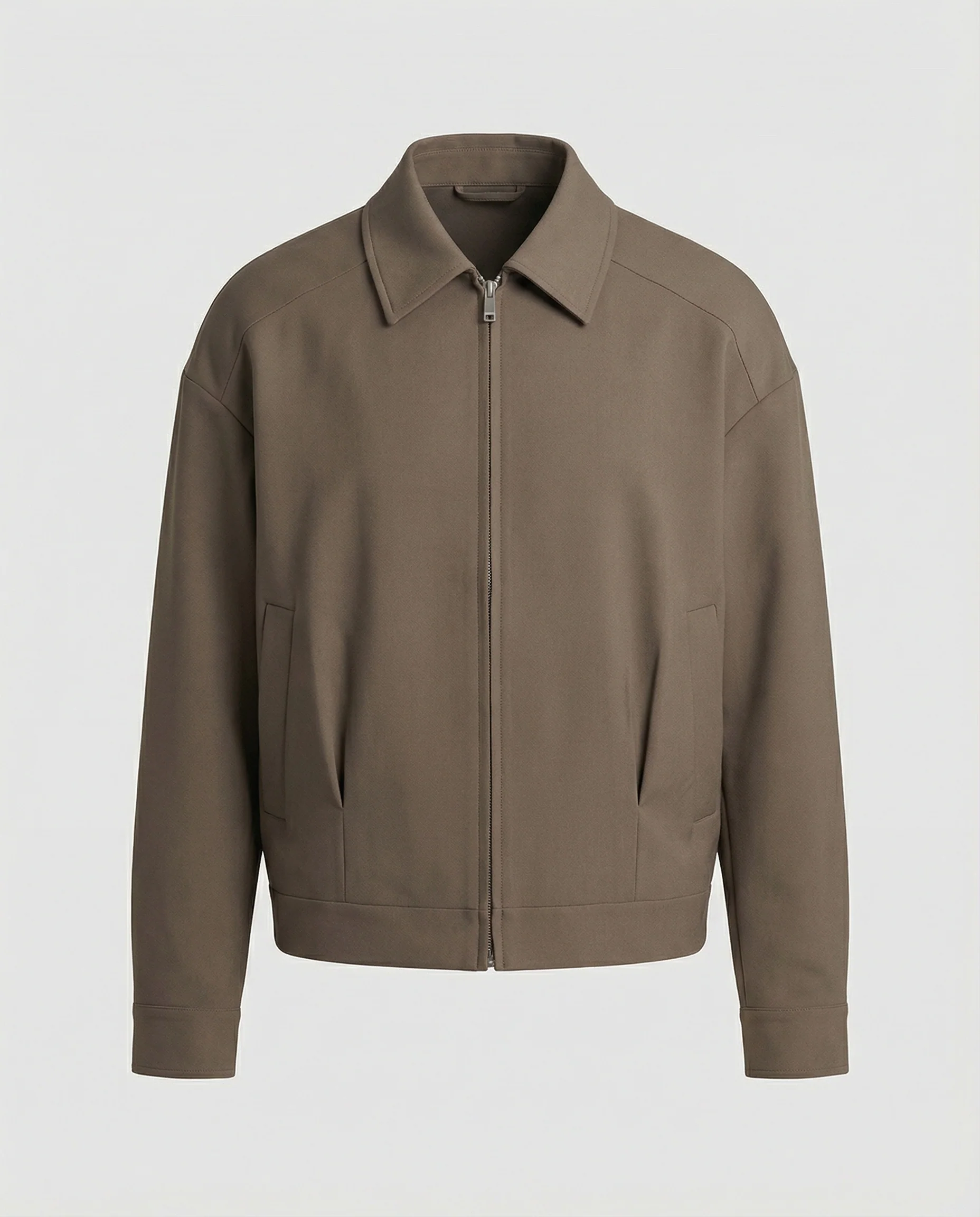 Herren minimalistische Bomberjacke mit Stehkragen, verdecktem Reißverschluss und elastischem Saum Heidi-Mode - Image 5