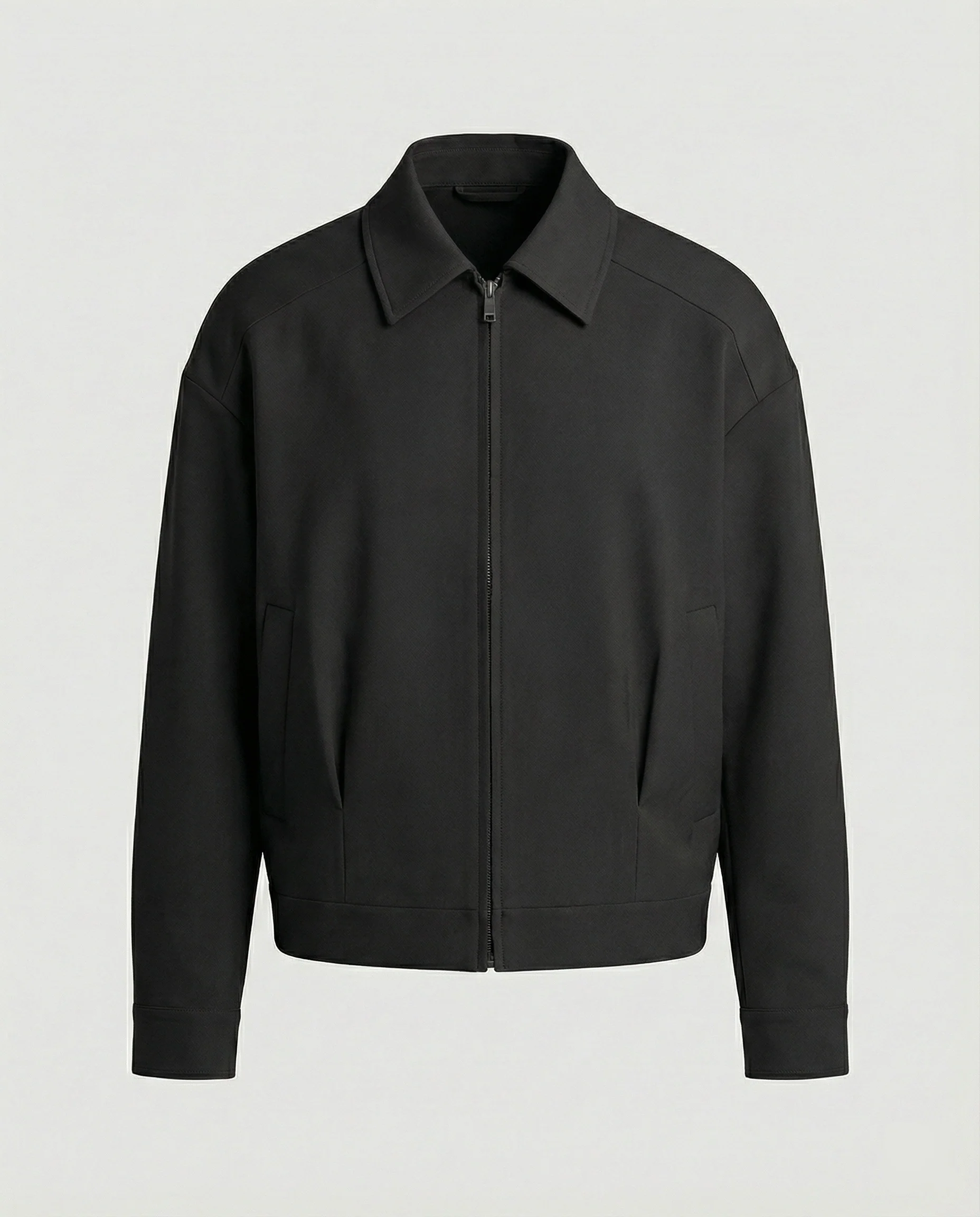 Herren minimalistische Bomberjacke mit Stehkragen, verdecktem Reißverschluss und elastischem Saum Heidi-Mode - Image 7