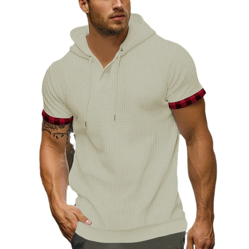 Herren modernes Kapuzenshirt mit strukturiertem Design und kontrastierenden Ärmeln Heidi-Mode - Image 6