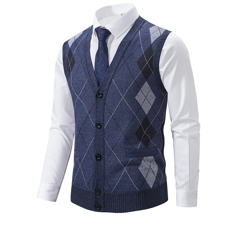 Herren modische Strickweste mit Karomuster Heidi-Mode - Image 6