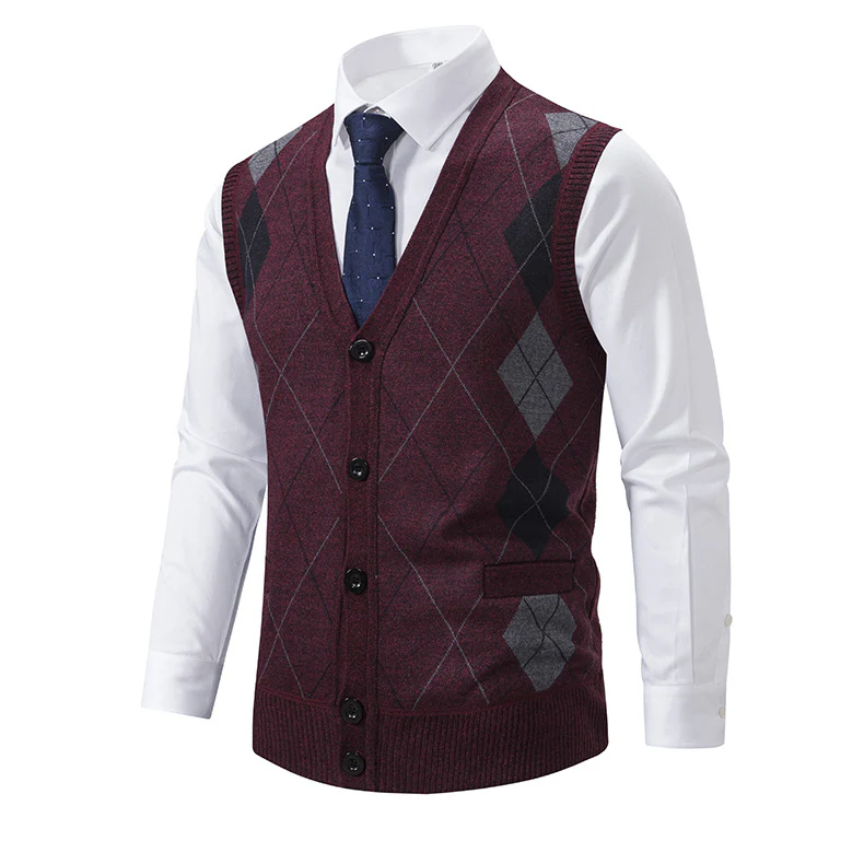 Herren modische Strickweste mit Karomuster Heidi-Mode - Image 8