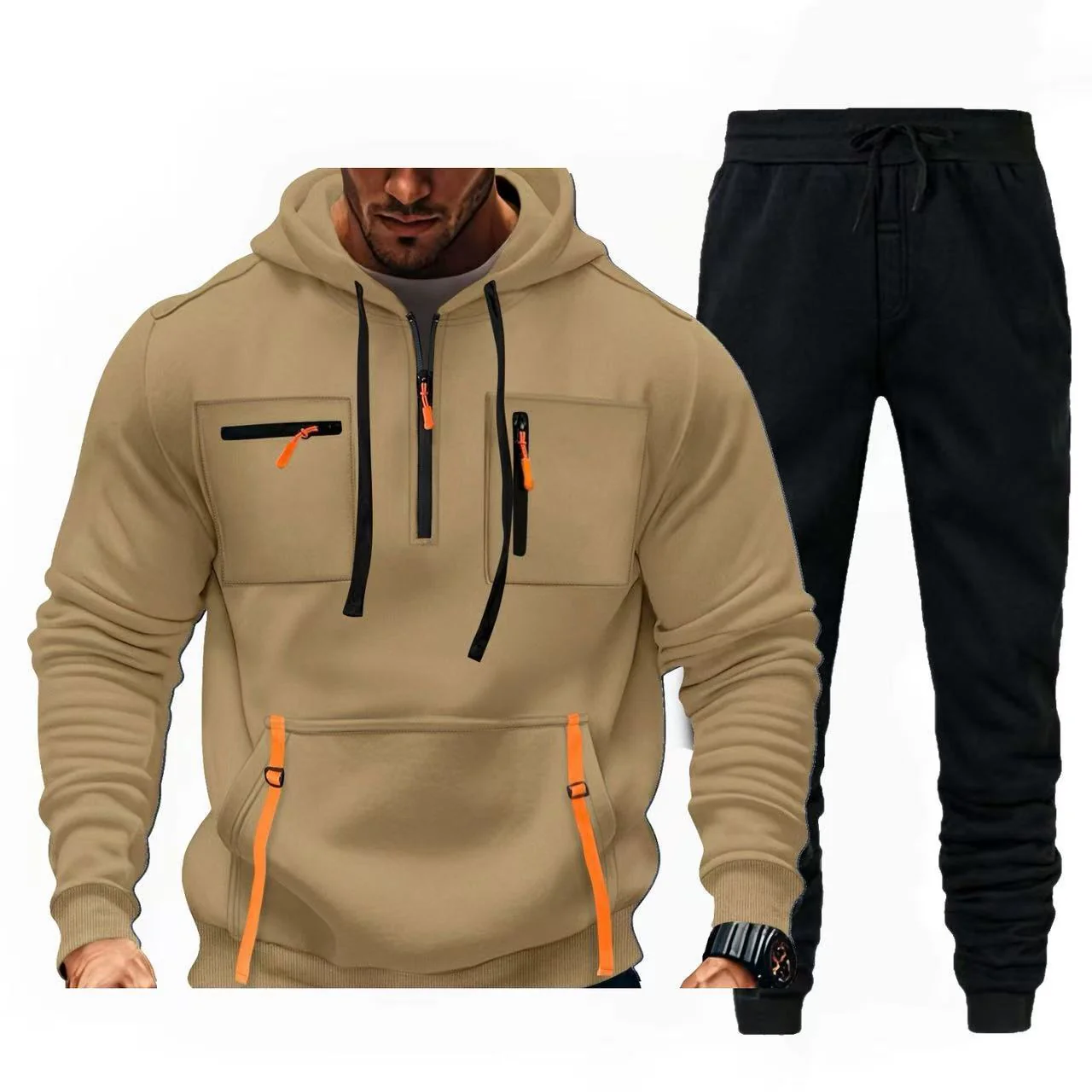 Herren multifunktionaler Kapuzenpullover und Jogginghose Kombination Heidi-Mode - Image 10