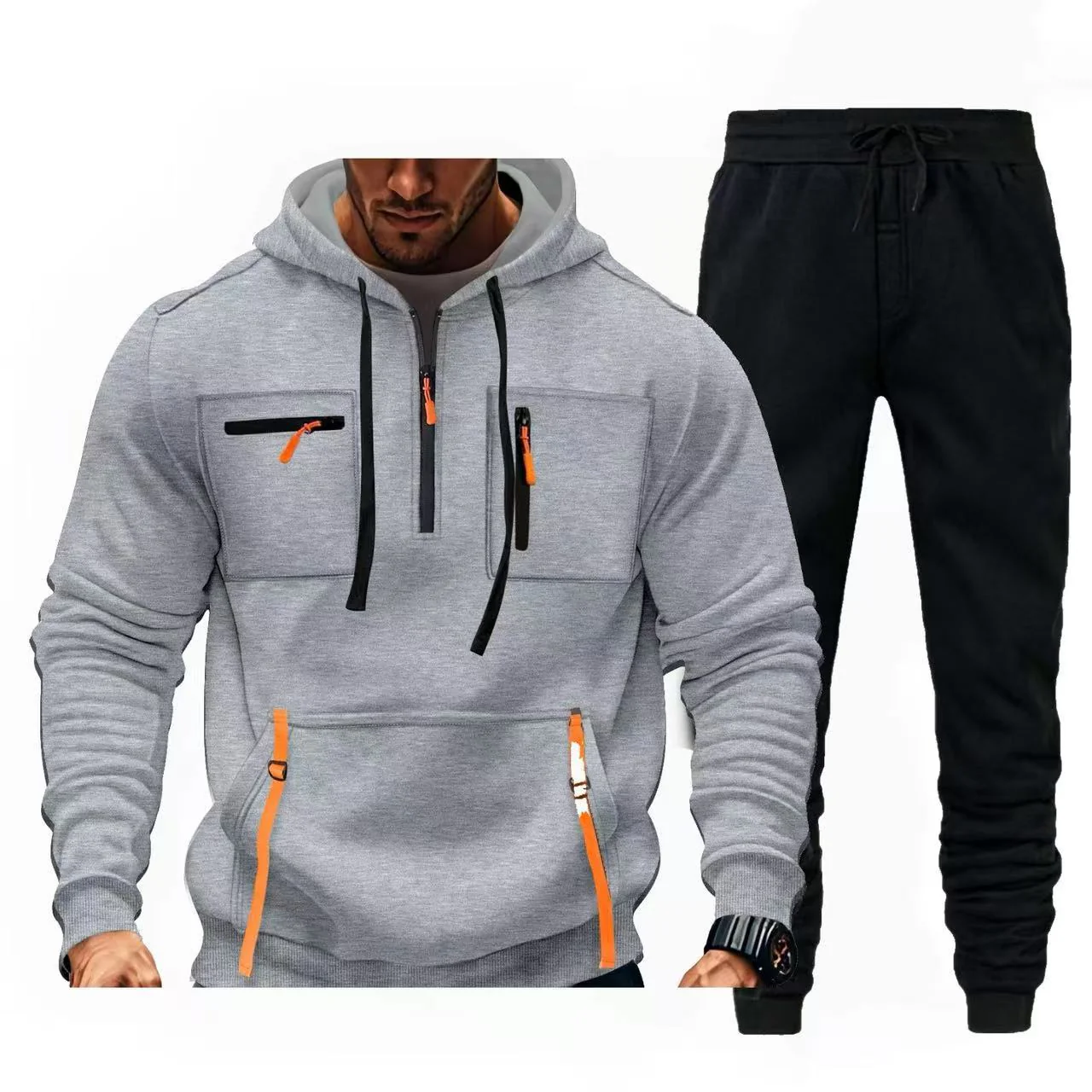 Herren multifunktionaler Kapuzenpullover und Jogginghose Kombination Heidi-Mode - Image 7