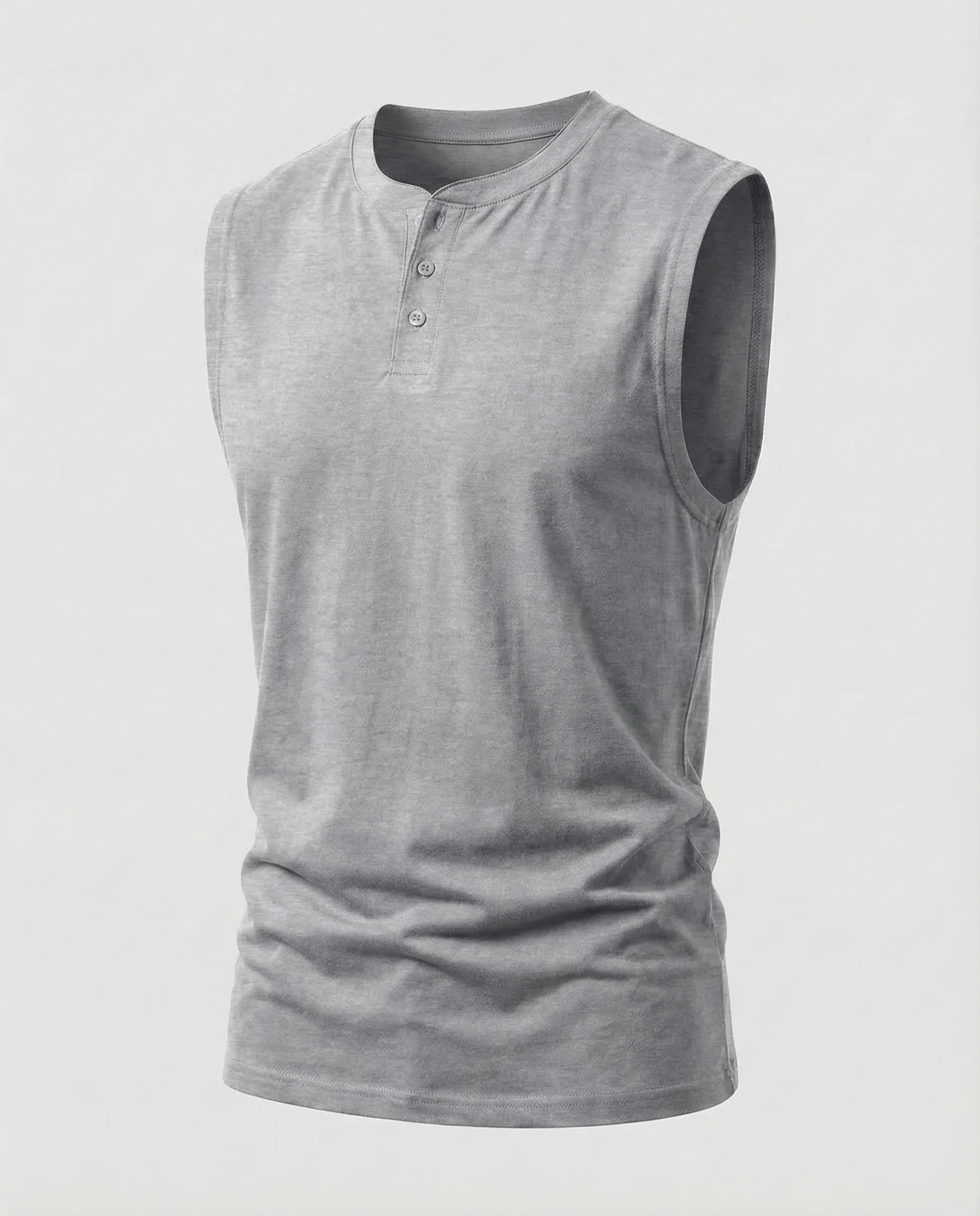 Herren Muskelshirt Knopfleiste - Image 10