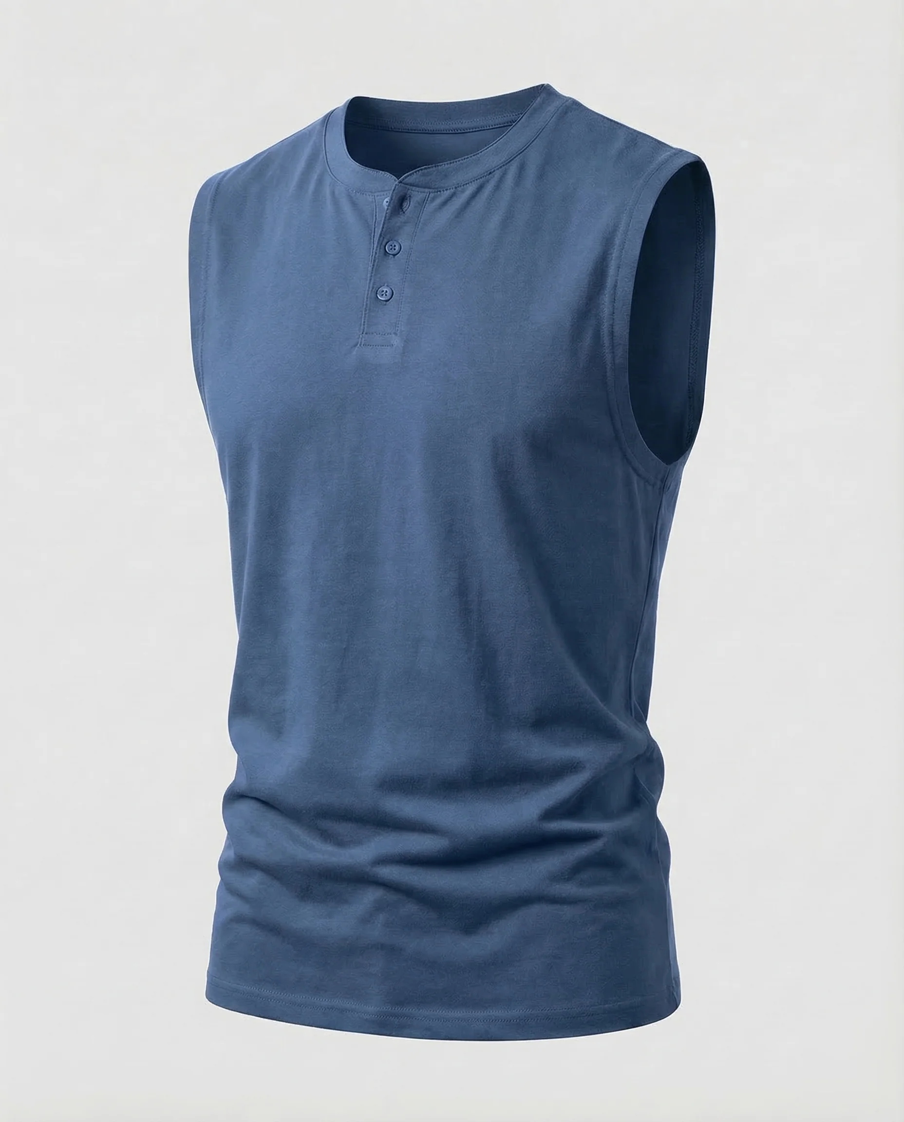 Herren Muskelshirt Knopfleiste - Image 11