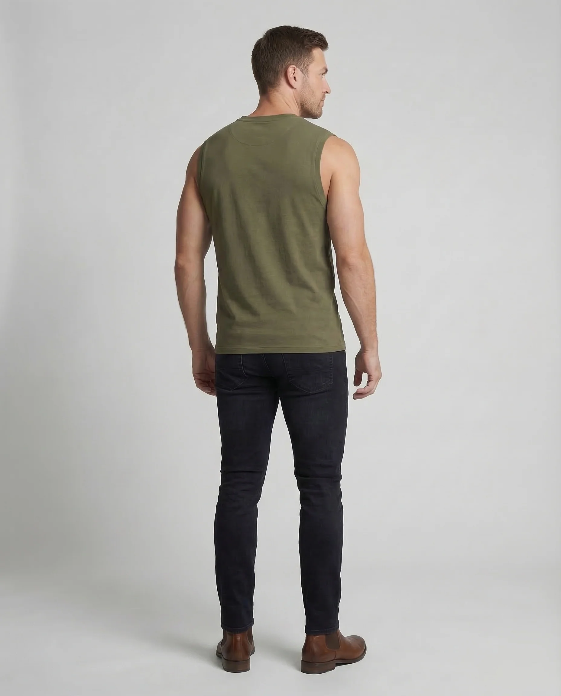 Herren Muskelshirt Knopfleiste - Image 4