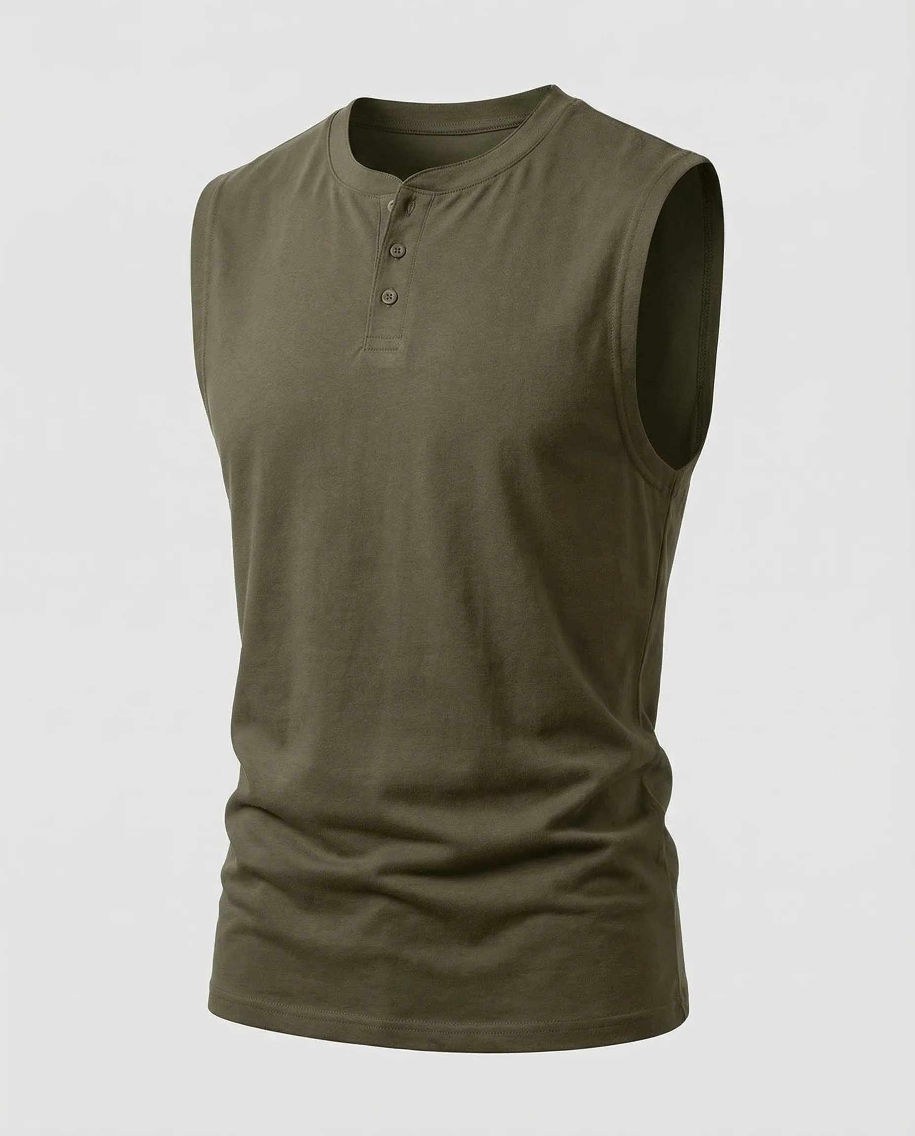 Herren Muskelshirt Knopfleiste - Image 5
