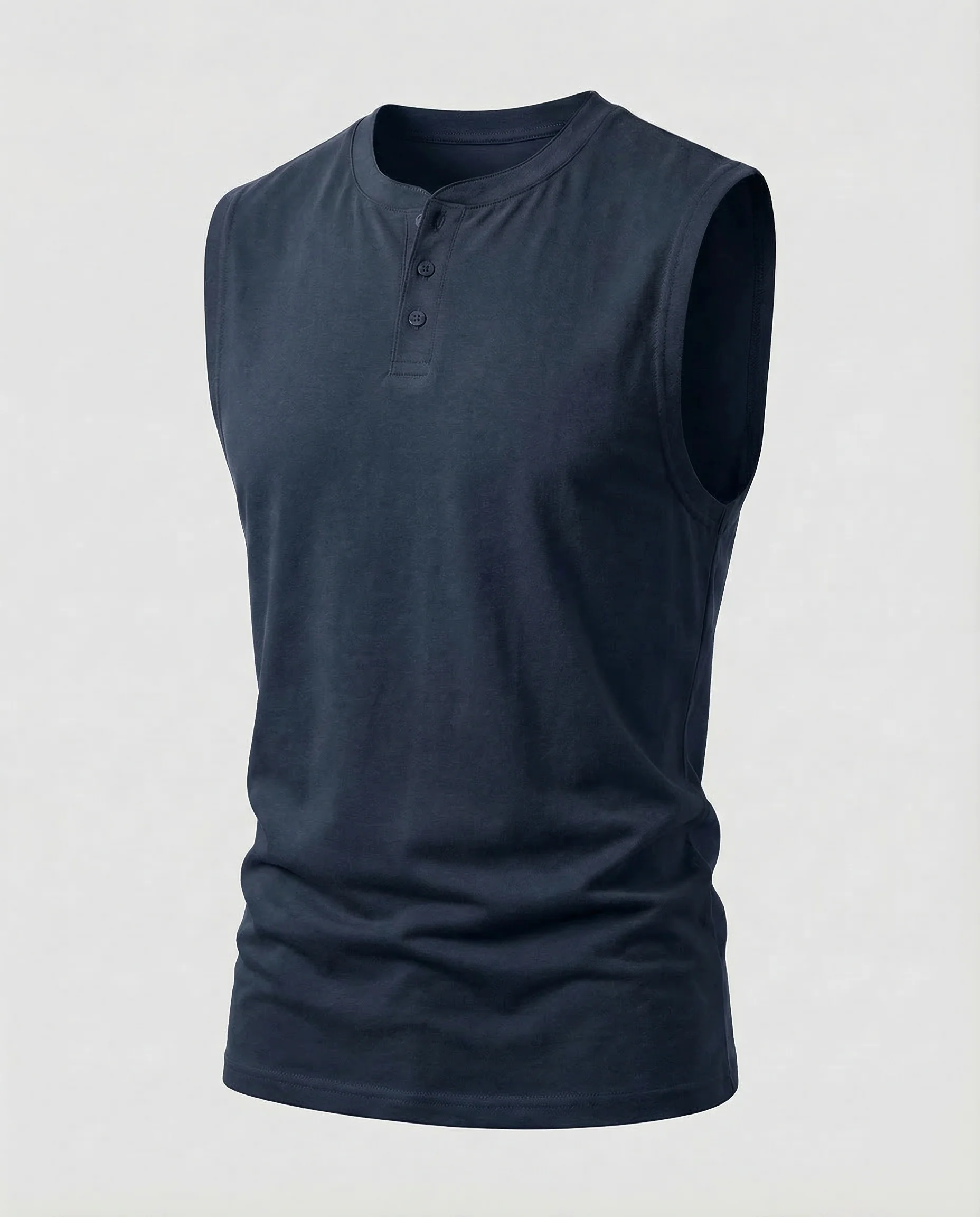 Herren Muskelshirt Knopfleiste - Image 7