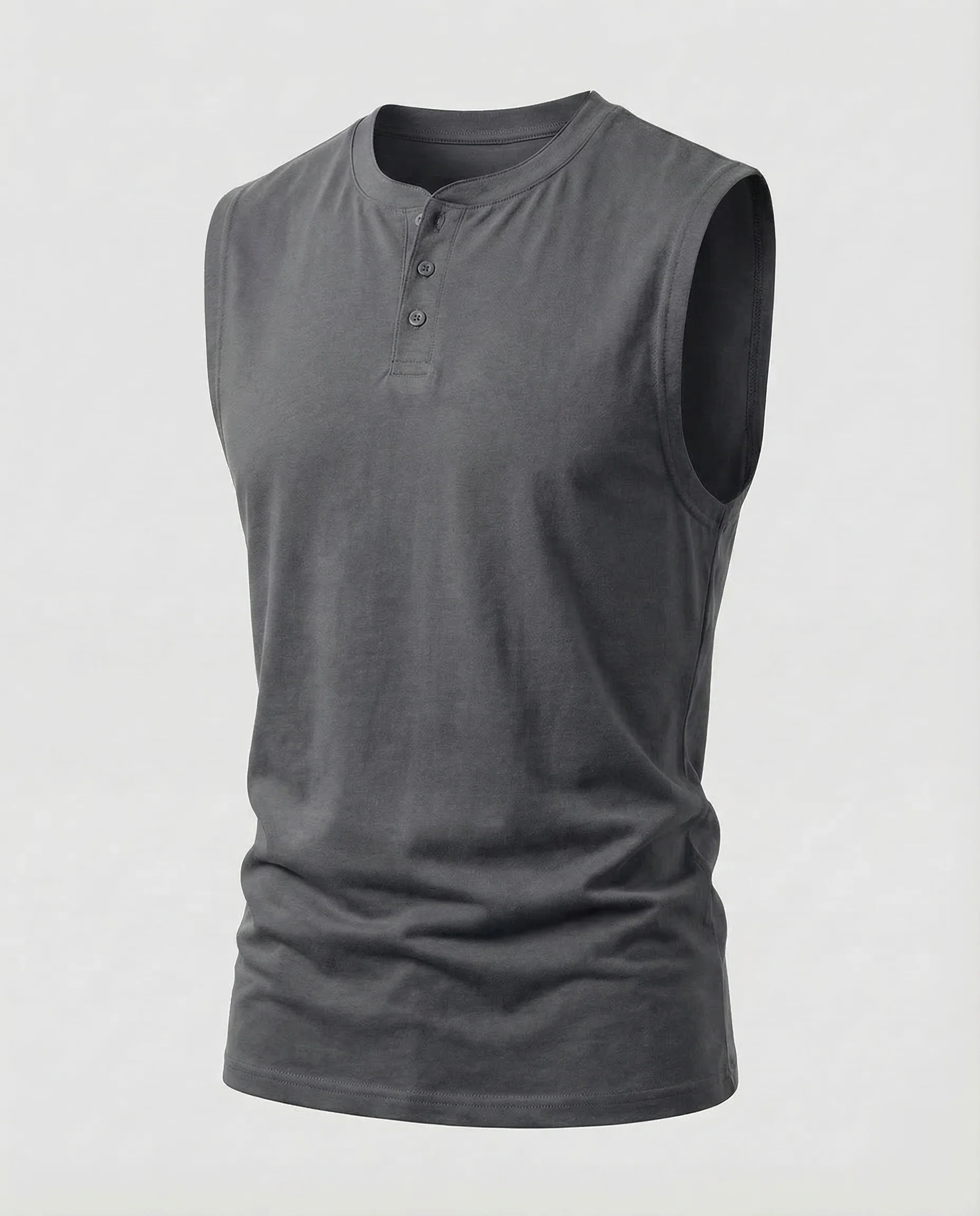 Herren Muskelshirt Knopfleiste - Image 8