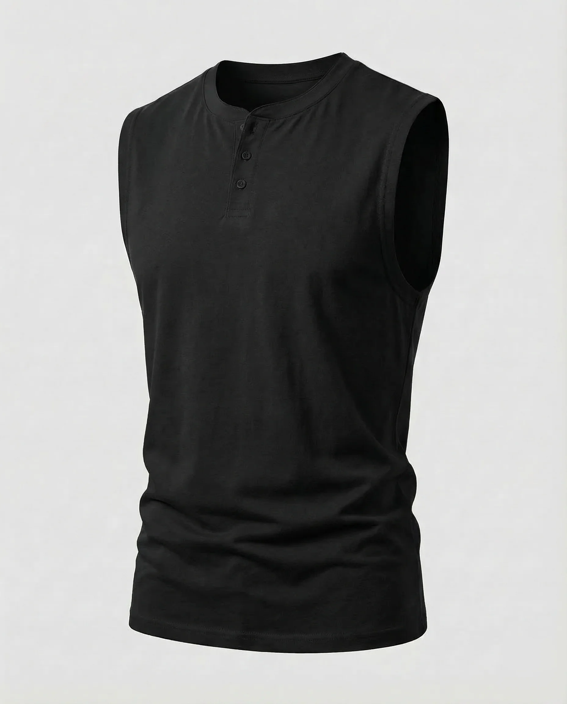 Herren Muskelshirt Knopfleiste - Image 9