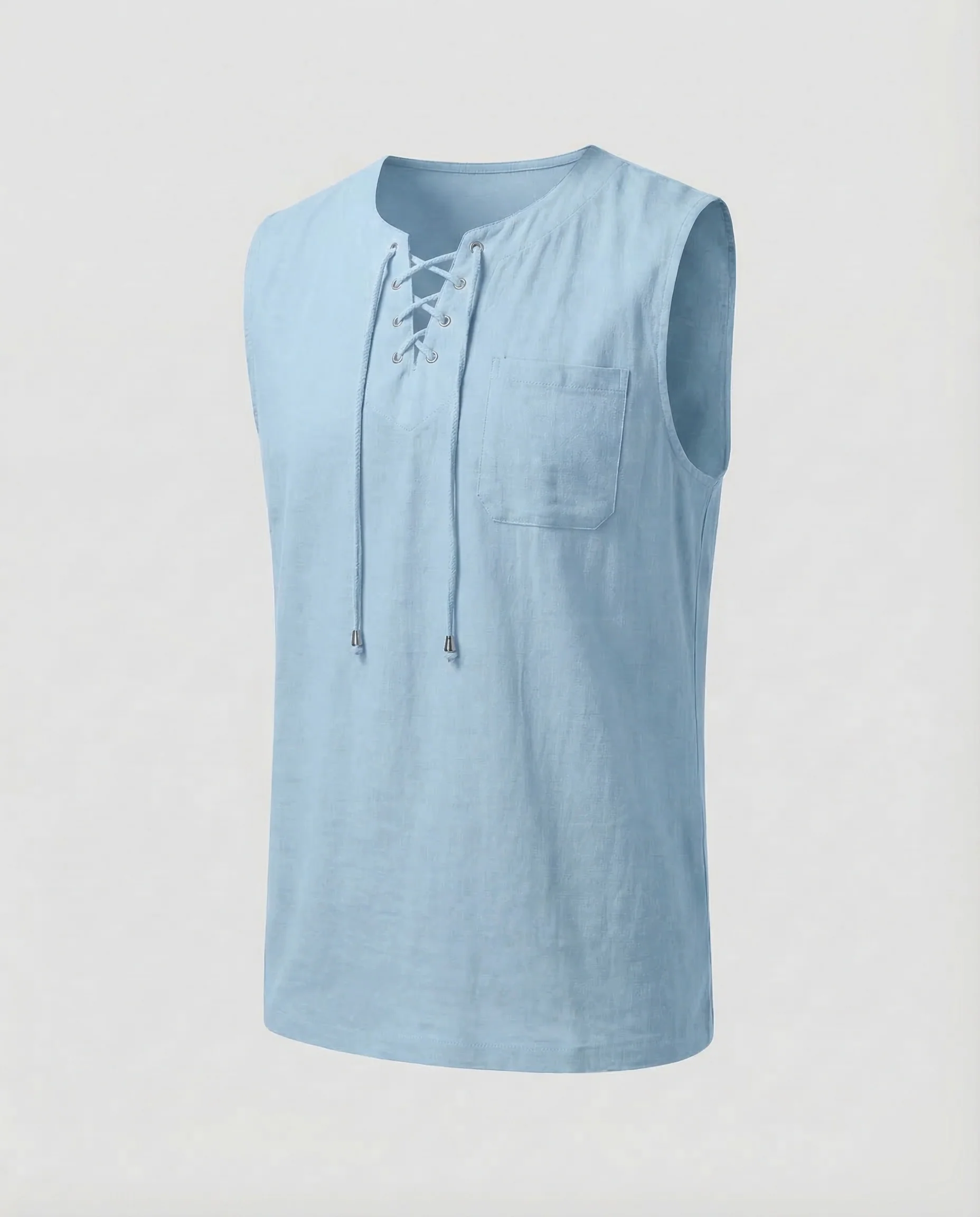 Herren Tanktop Leinen V Ausschnitt - Image 10