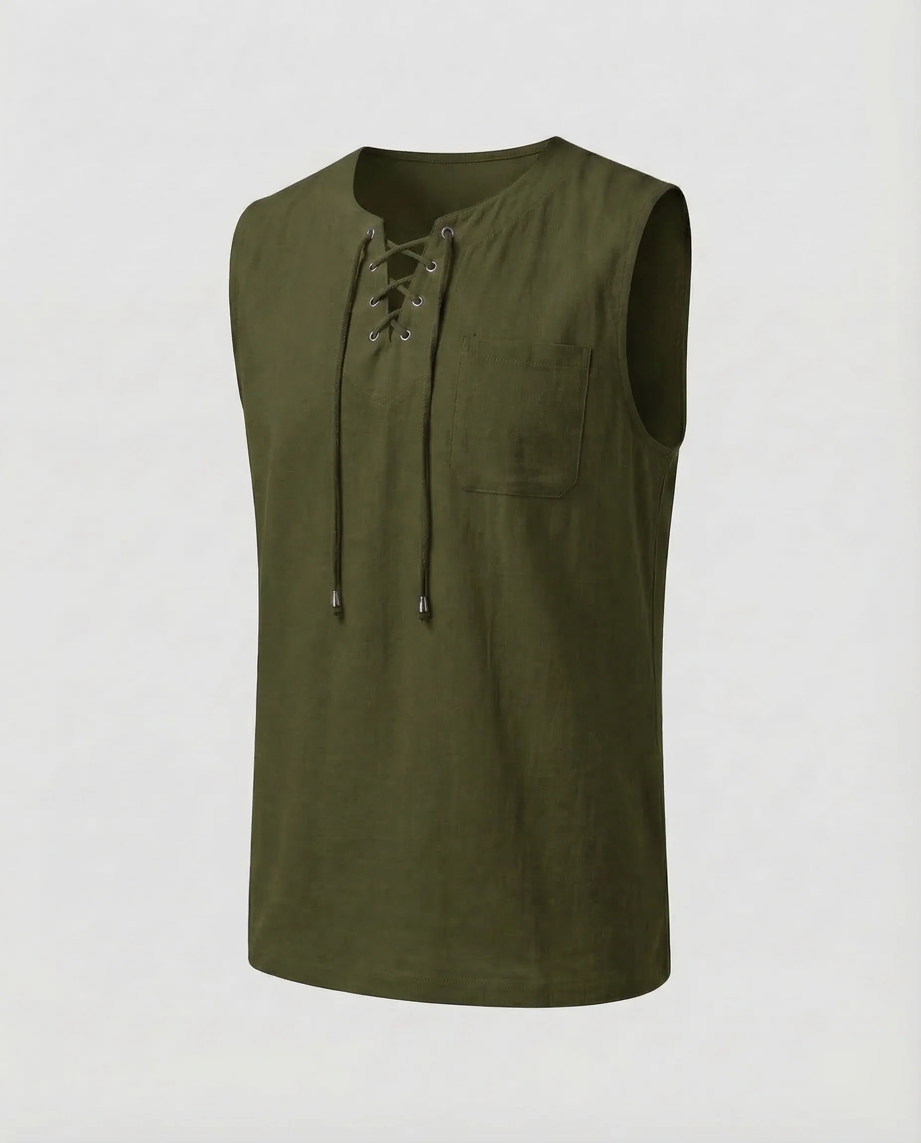 Herren Tanktop Leinen V Ausschnitt - Image 12