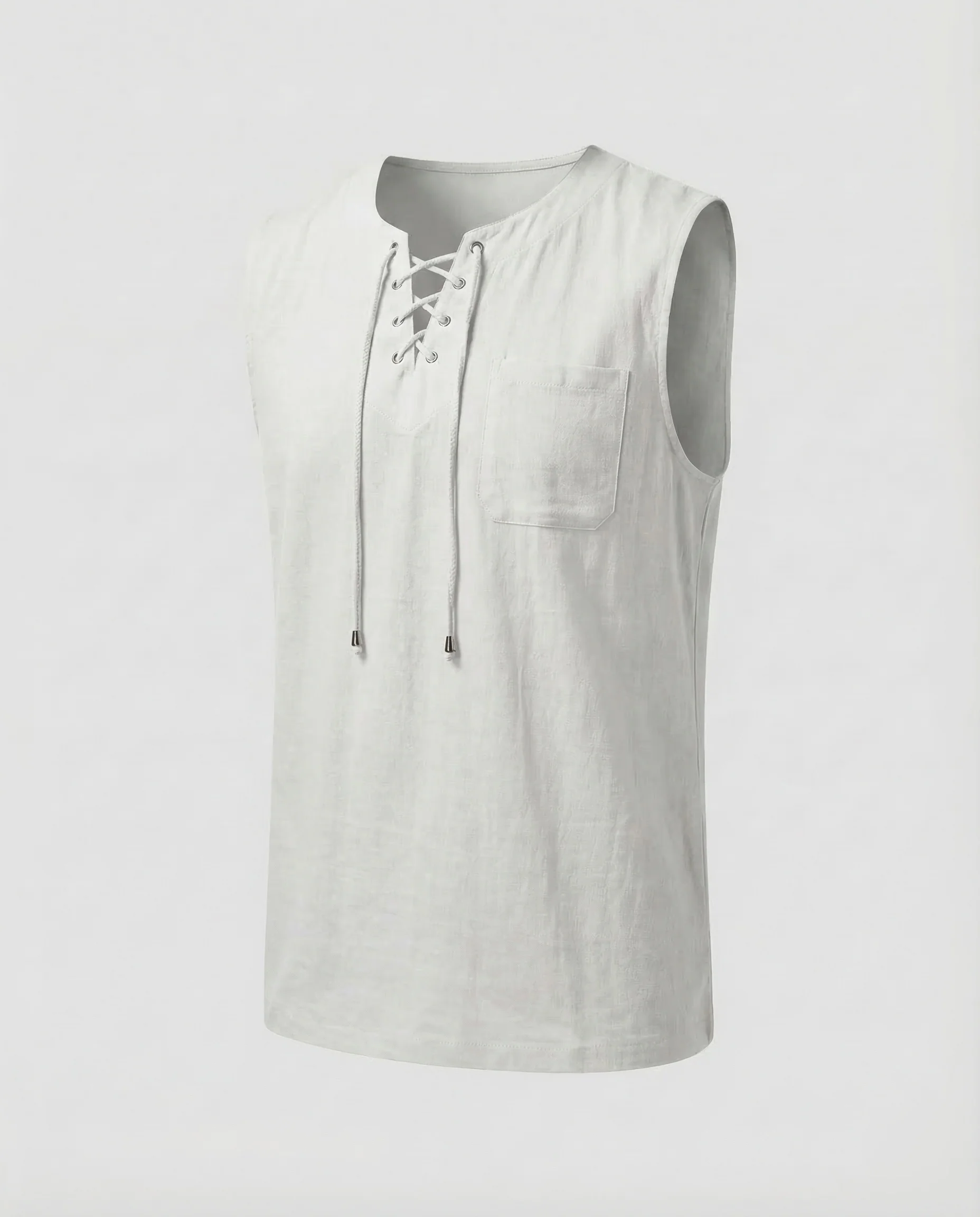 Herren Tanktop Leinen V Ausschnitt - Image 14