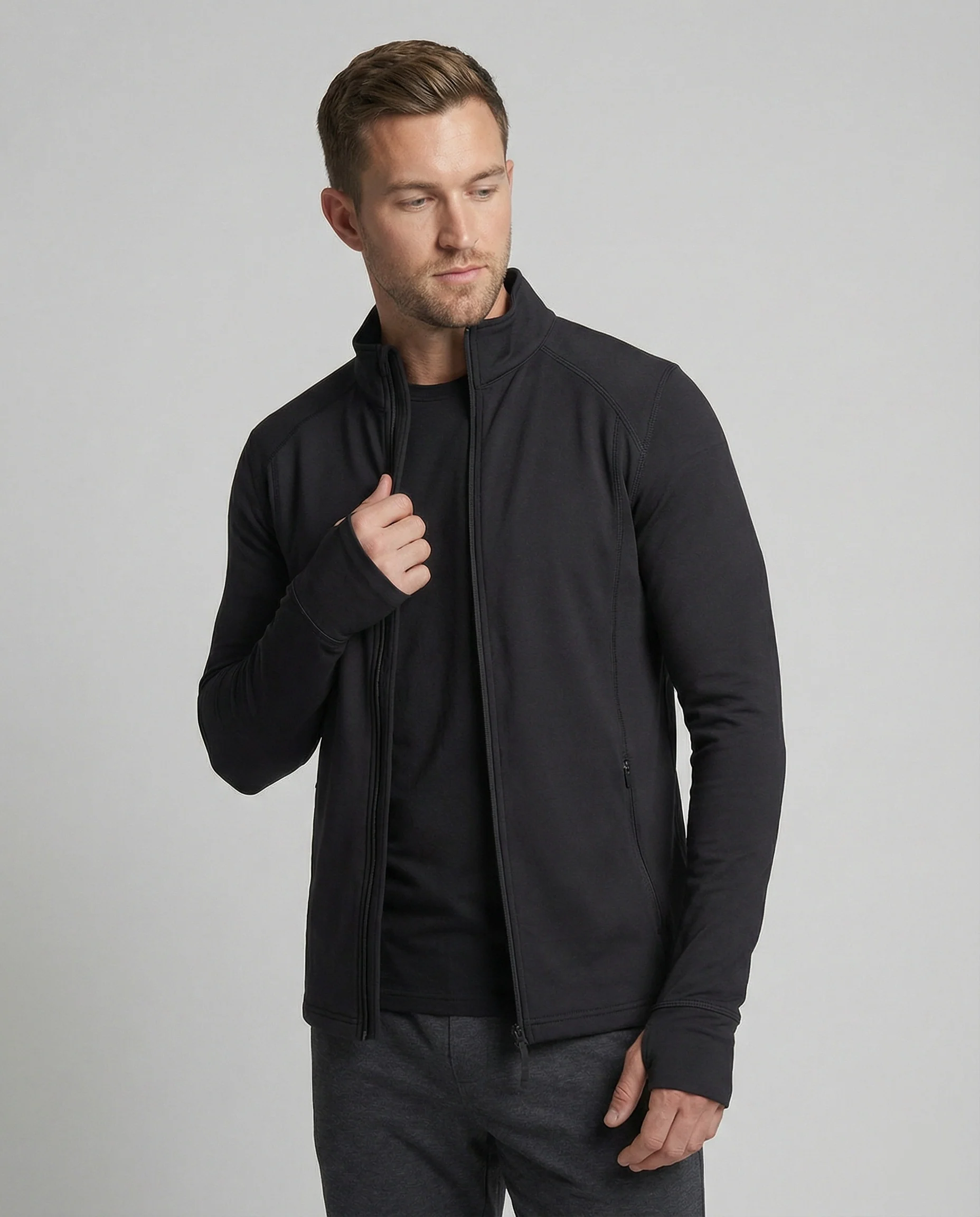 Trainingsjacke Athletisch Mit Stehkragen Herren - Image 6