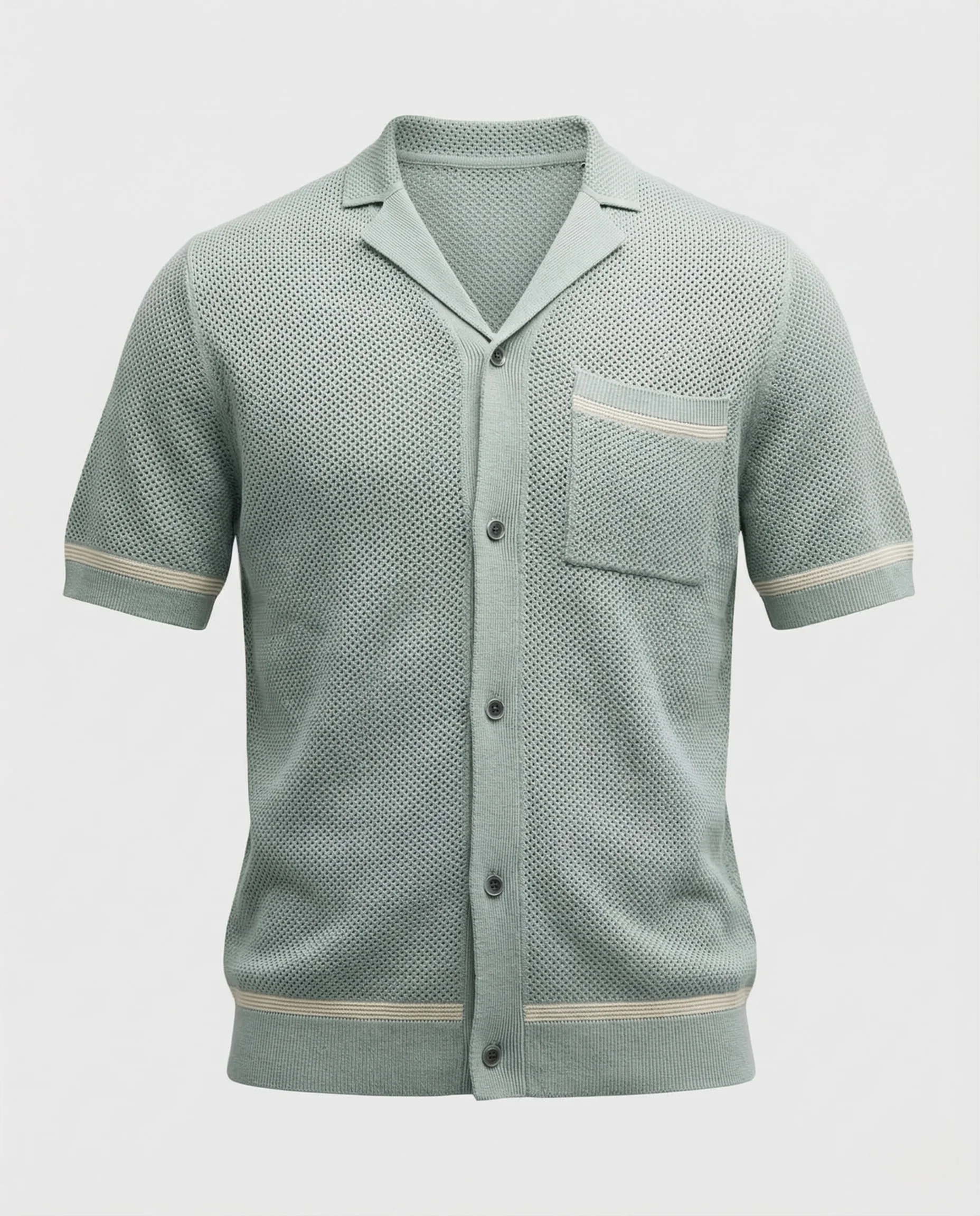 Herren Strick Cardigan atmungsaktiv mit Reverskragen - Image 5