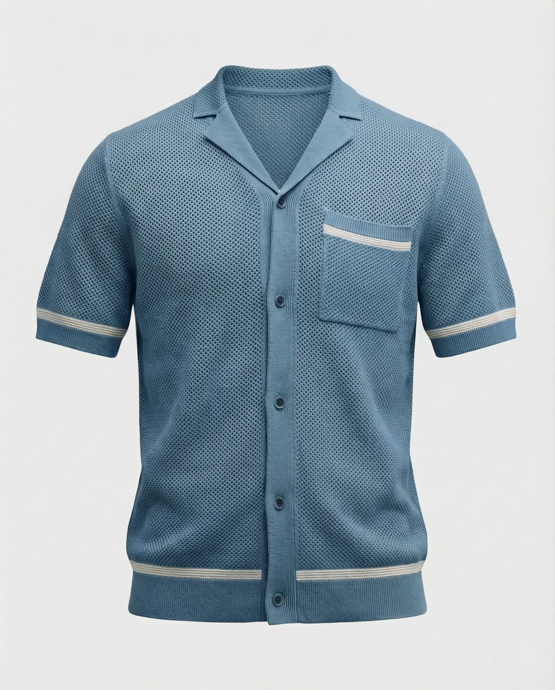 Herren Strick Cardigan atmungsaktiv mit Reverskragen - Image 7