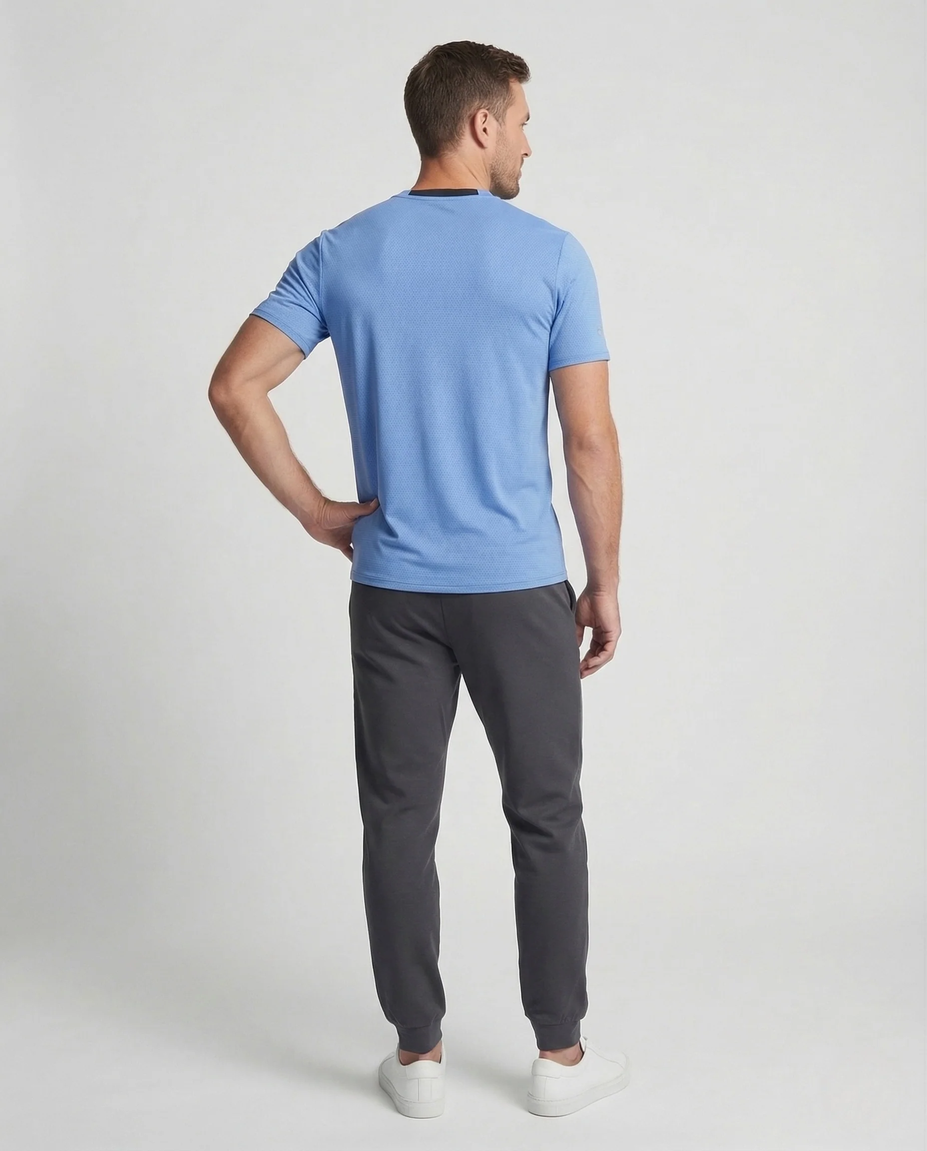 Herren Atmungsaktives Funktionsshirt Sport Shirt mit Netz Belüftung - Image 4