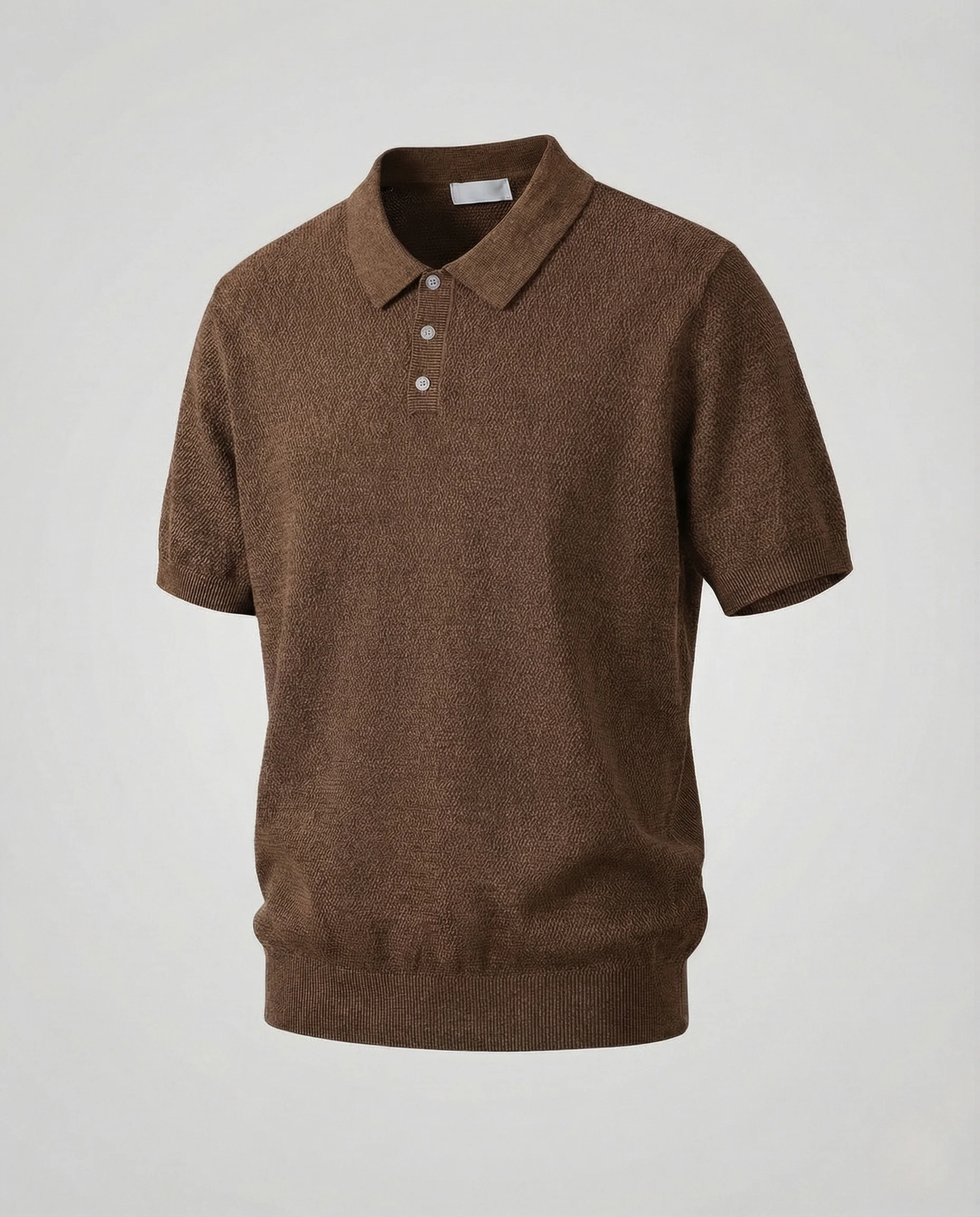 Herren Strick Polo Kurzarm mit Struktur - Image 7