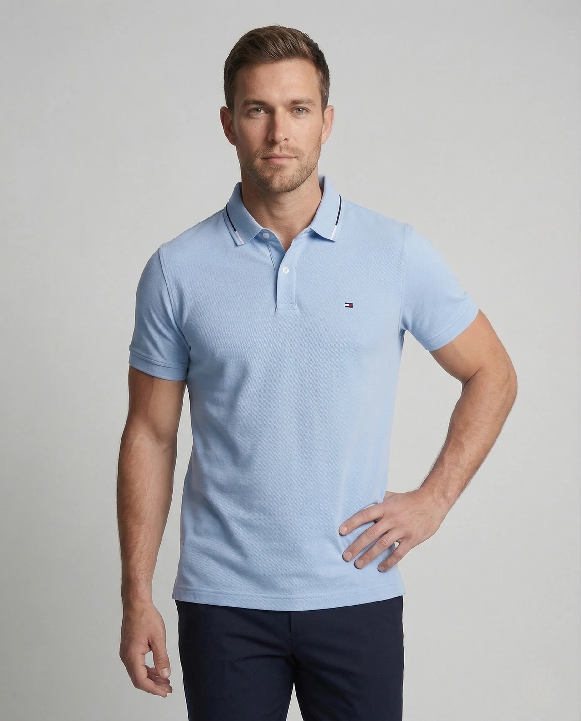 Herren Poloshirt Piqué Klassisch mit Sticklogo - Image 2