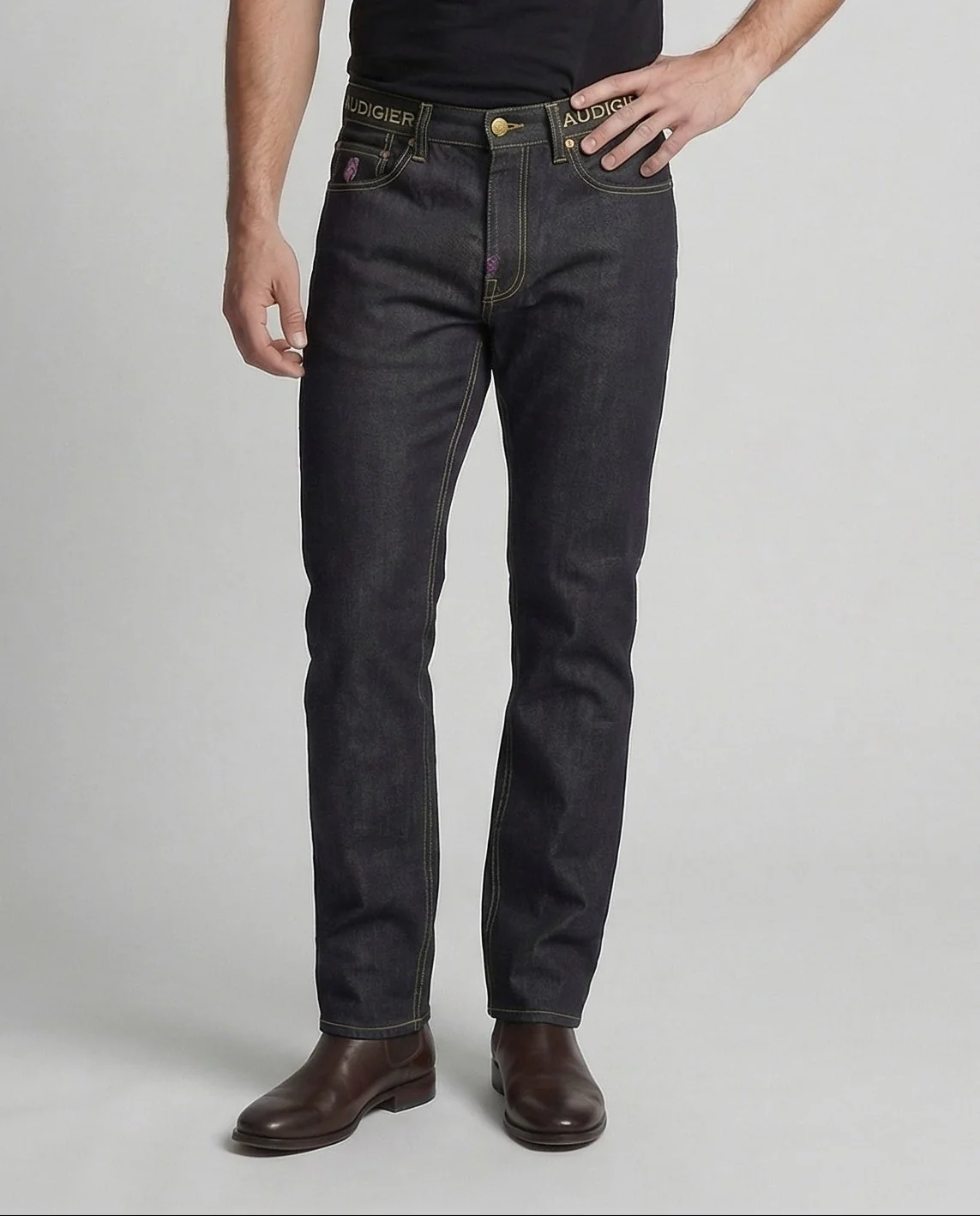 Herren Jeans Stickerei Freiheitsstatue Gerade - Image 2
