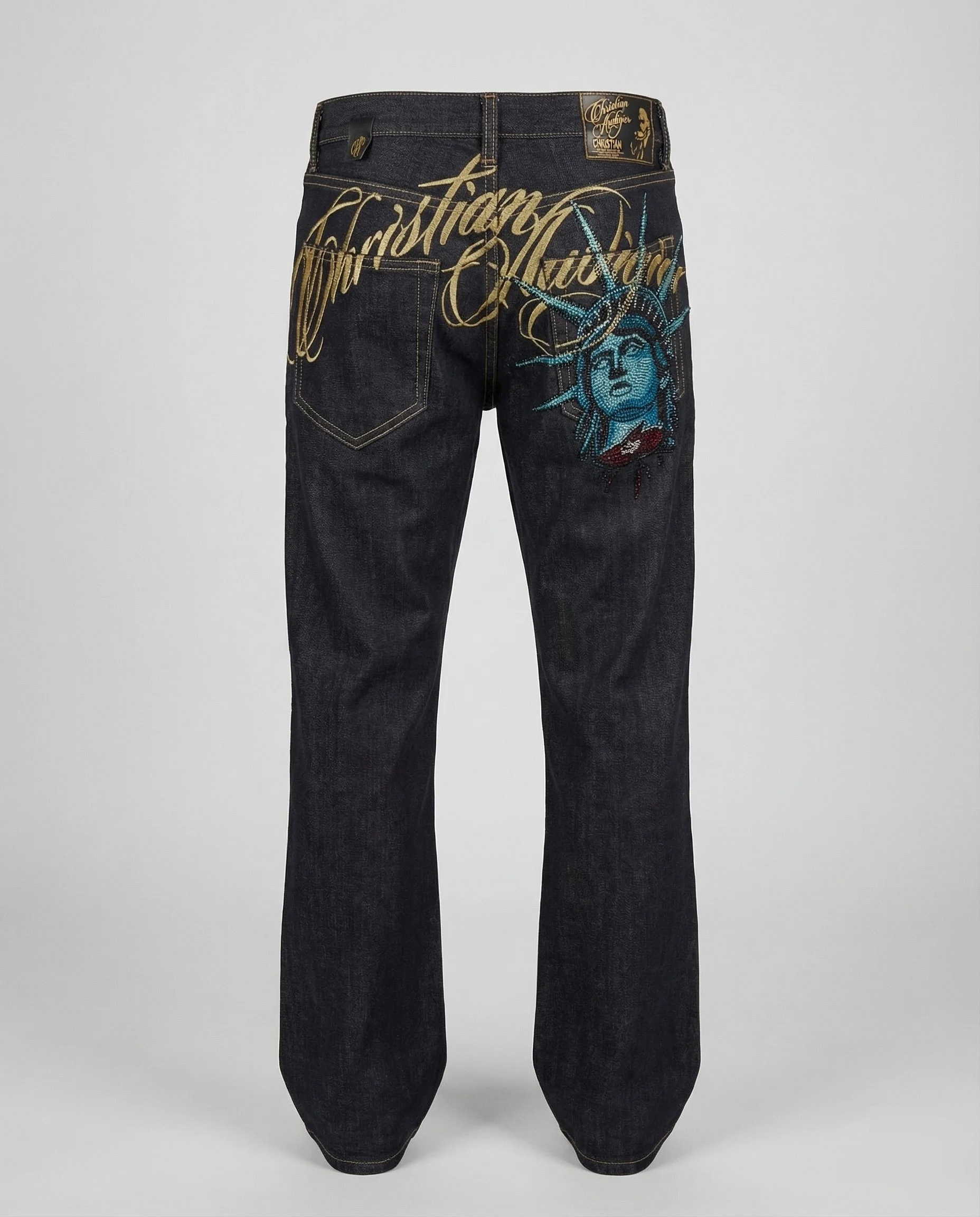 Herren Jeans Stickerei Freiheitsstatue Gerade - Image 5