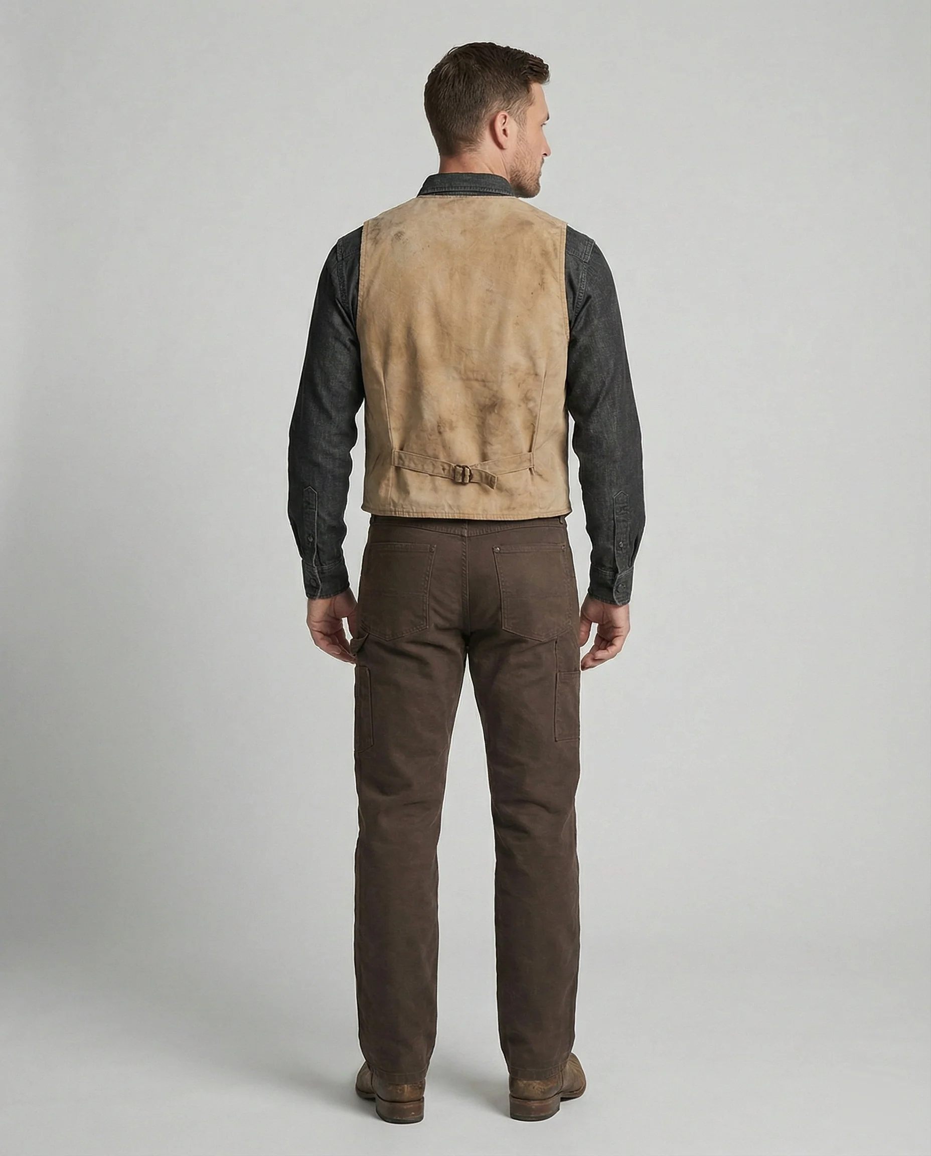 Herren Bikerjacke Lederweste - Image 2