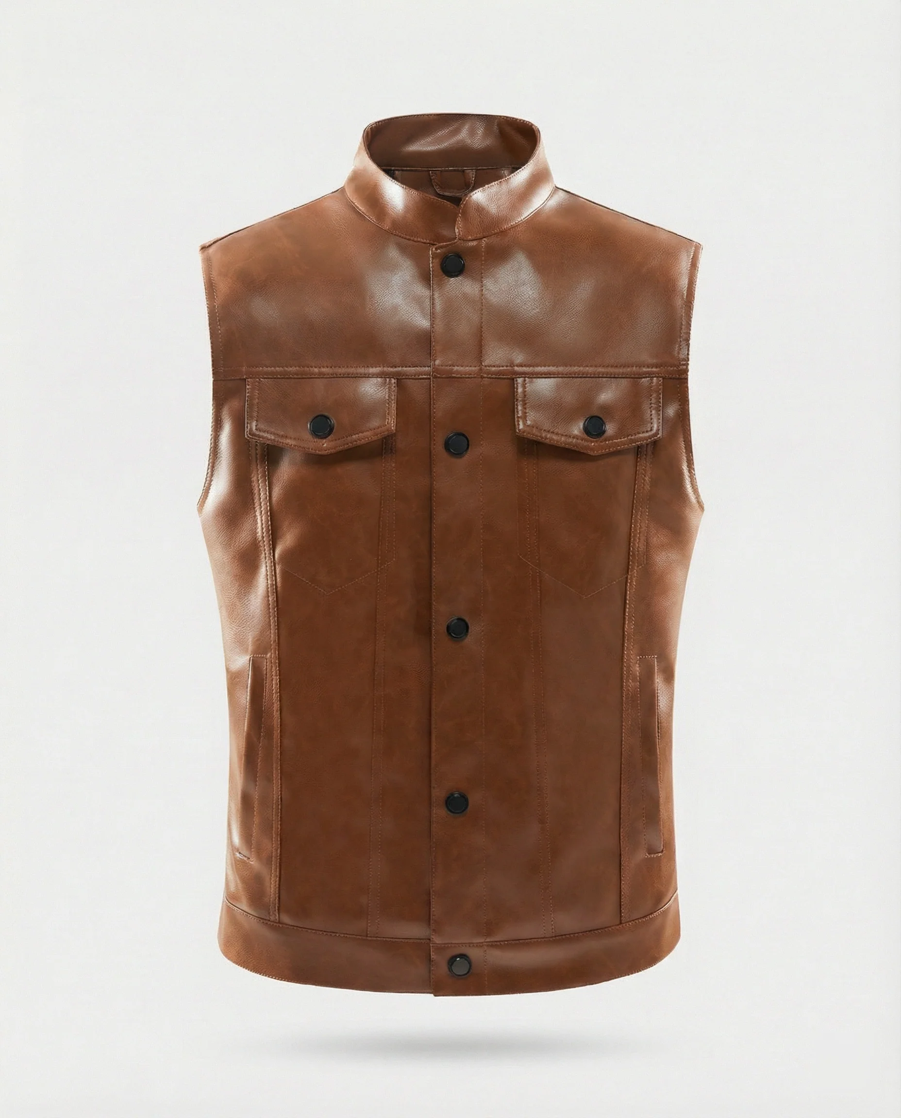 Bikerjacke Herren Leder mit Fell - Image 6