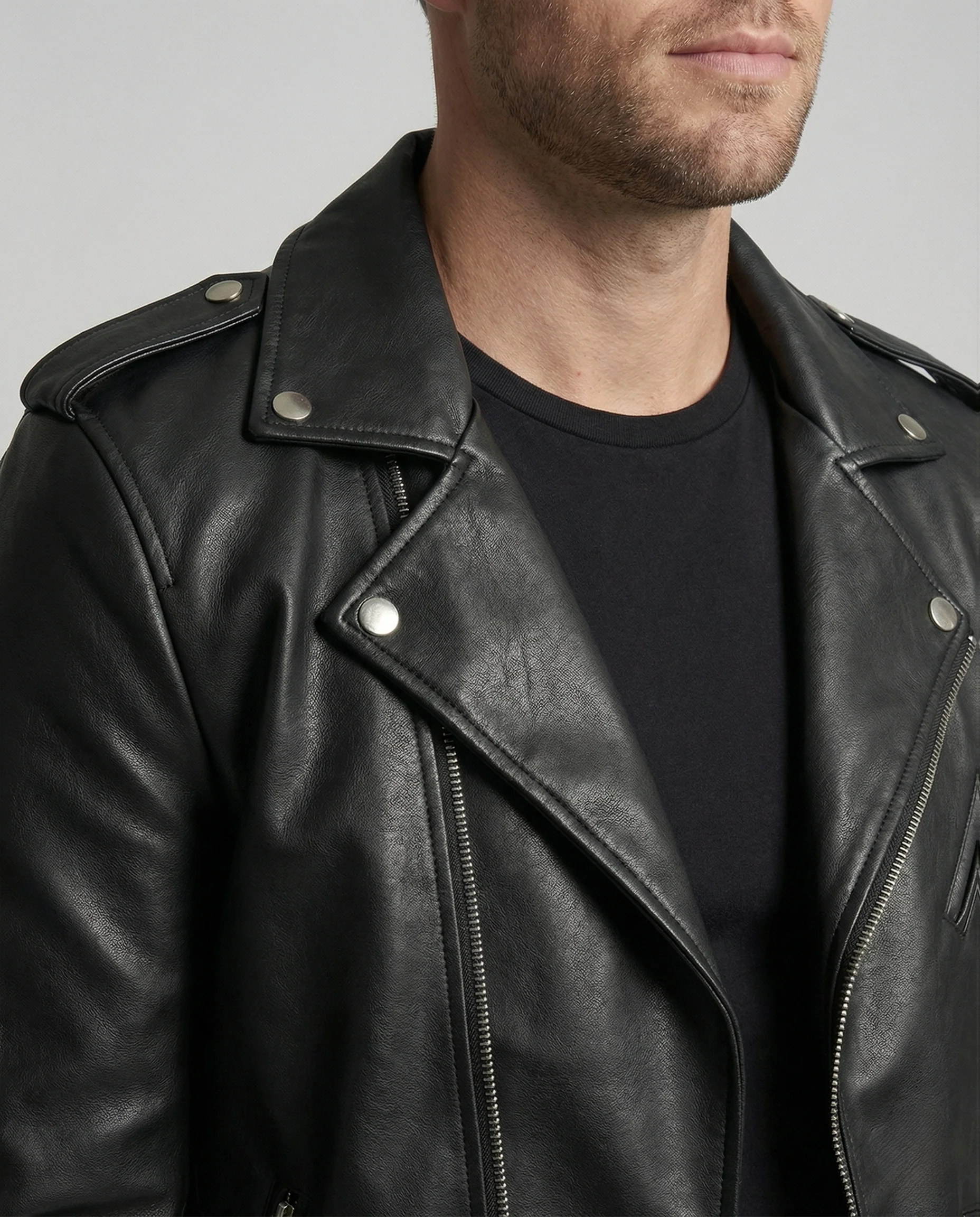 Freizeitkleidung Herren Bikerjacke Vegan - Image 3